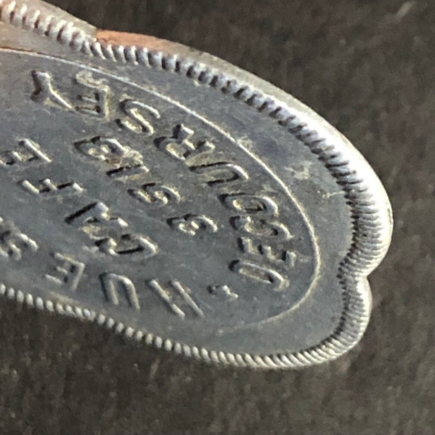 Huesman's Cafe (Covington, KY) G/F 5c Trade Scalloped Alum. Token 26.8mm Scarce