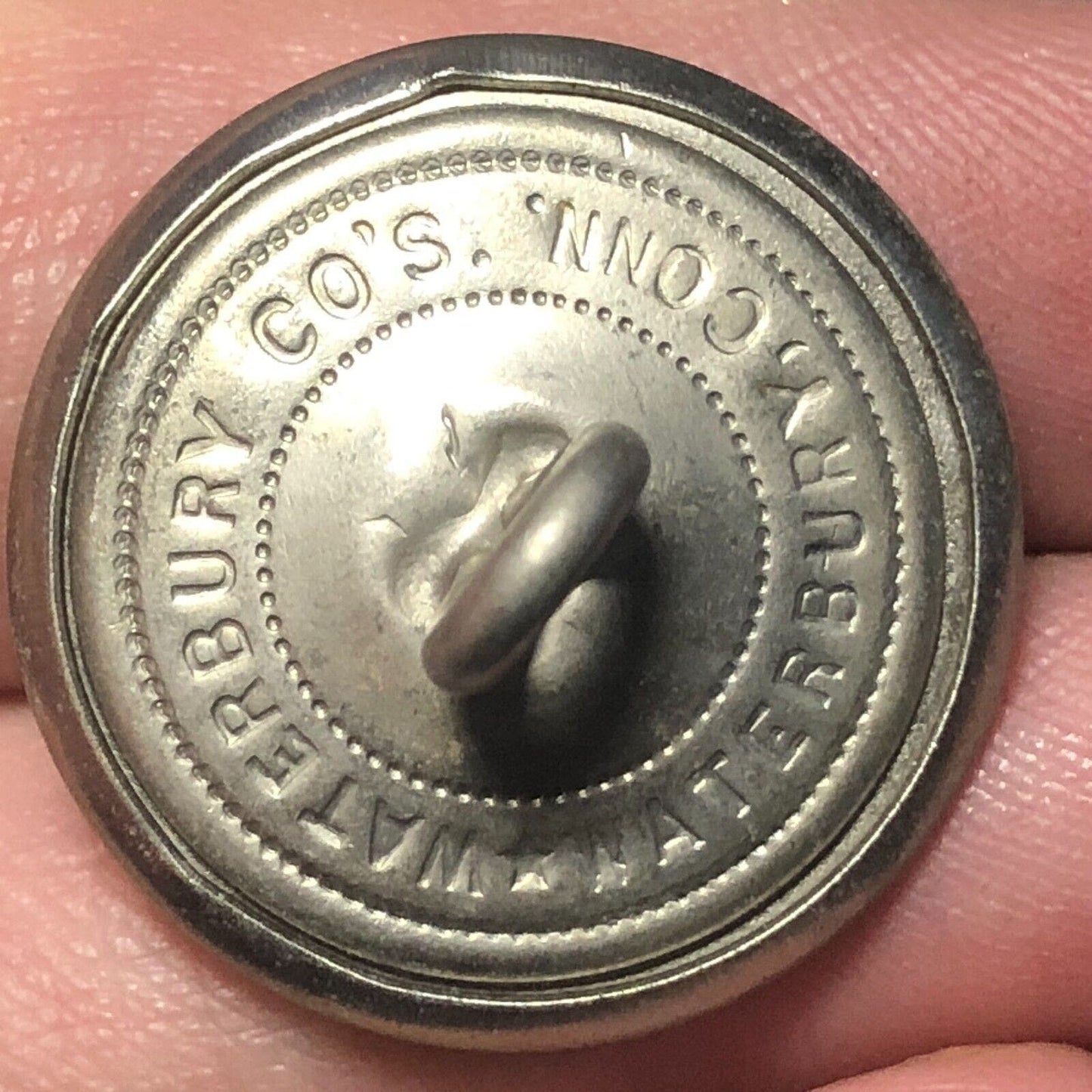 Long Island Railroad "LI" Brass Uniform Button 3/4" Waterbury Co's CONN