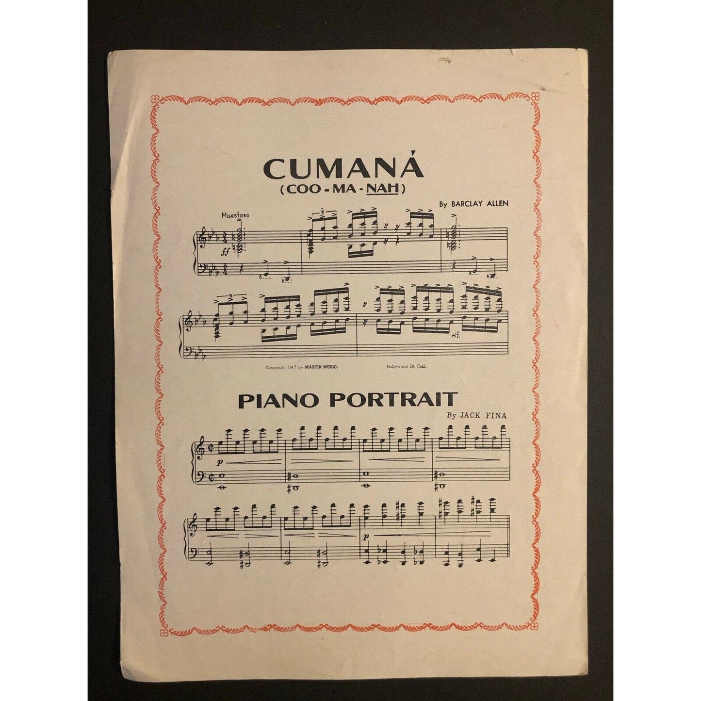 Vintage 1940's Sheet Music "Tonight We Love"