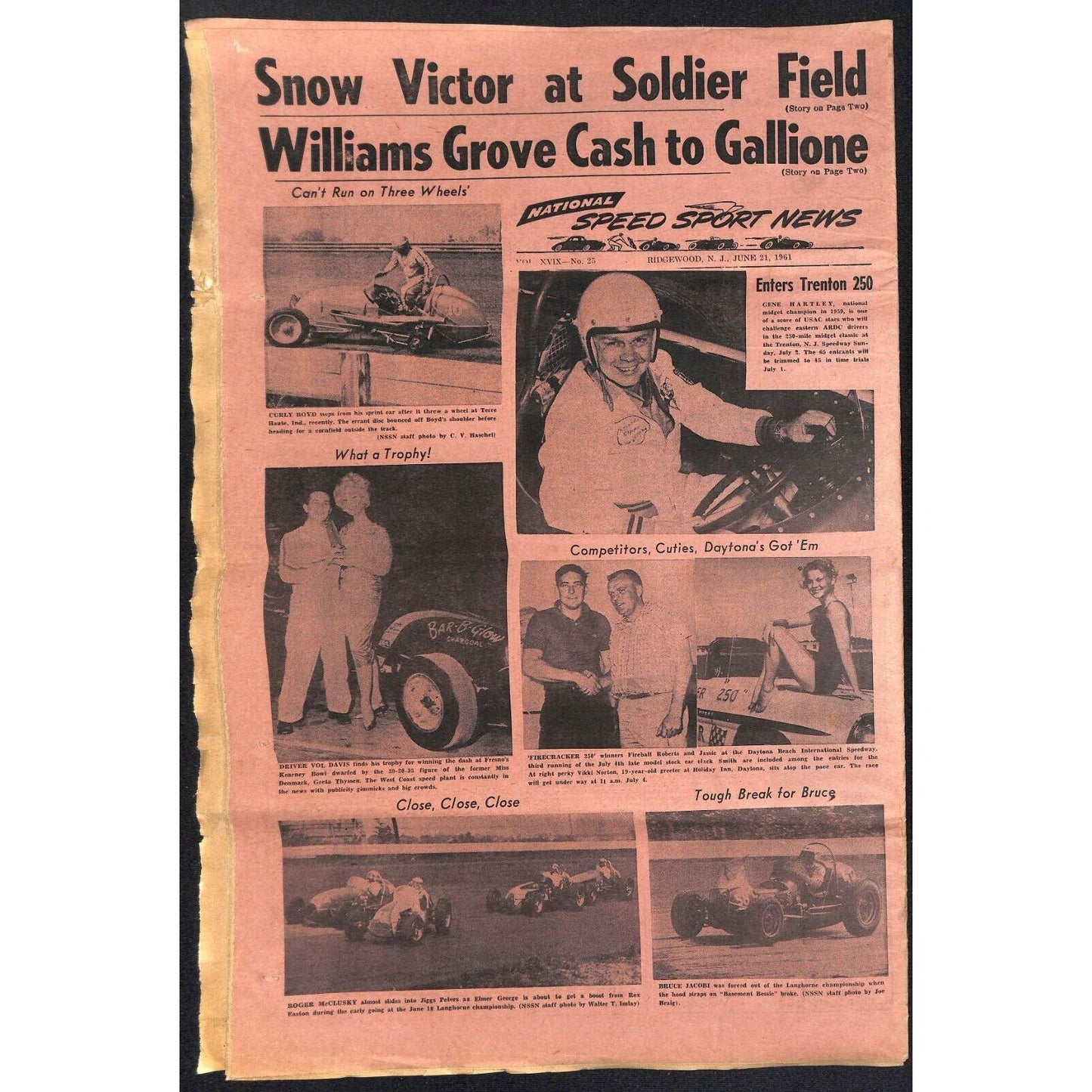 National Speed Sport News 6/21 1961 Foyt Wins Langhorne Racing 15pp VGC