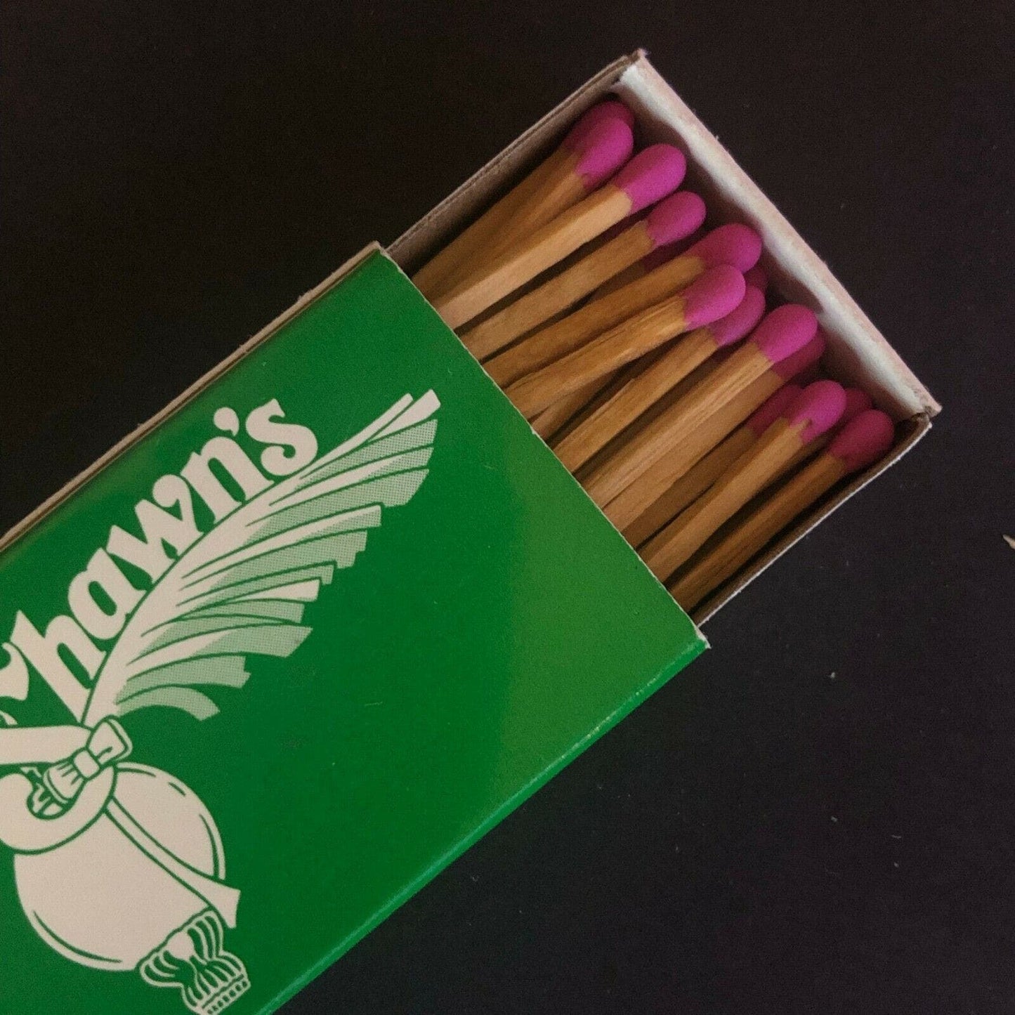 c1970's-80's Wooden Matchbox Matchbook Shawn's Restaurant Hamden, CONN