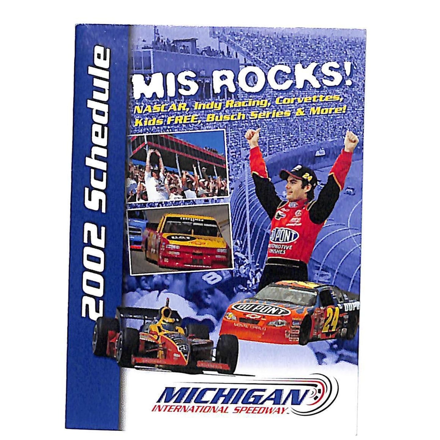 2002 Michigan International Speedway Fold Out Schedule - NASCAR Racing - VGC