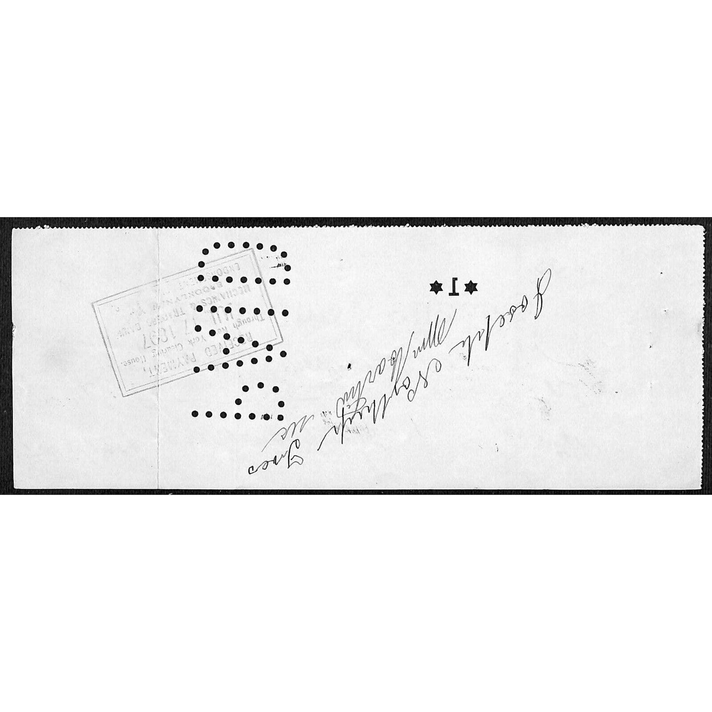 Long Island City, NY 1897 Queens County Bank Check w/ "PAID" Punch Cancel
