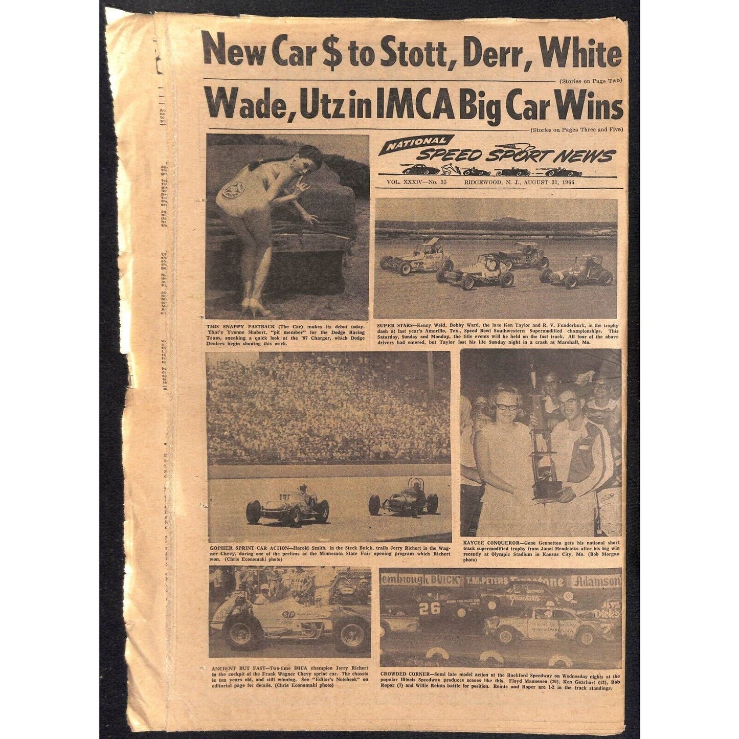 National Speed Sport News 8/31 1966 Andretti Tops USAC Sprinters Racing 27pp VGC