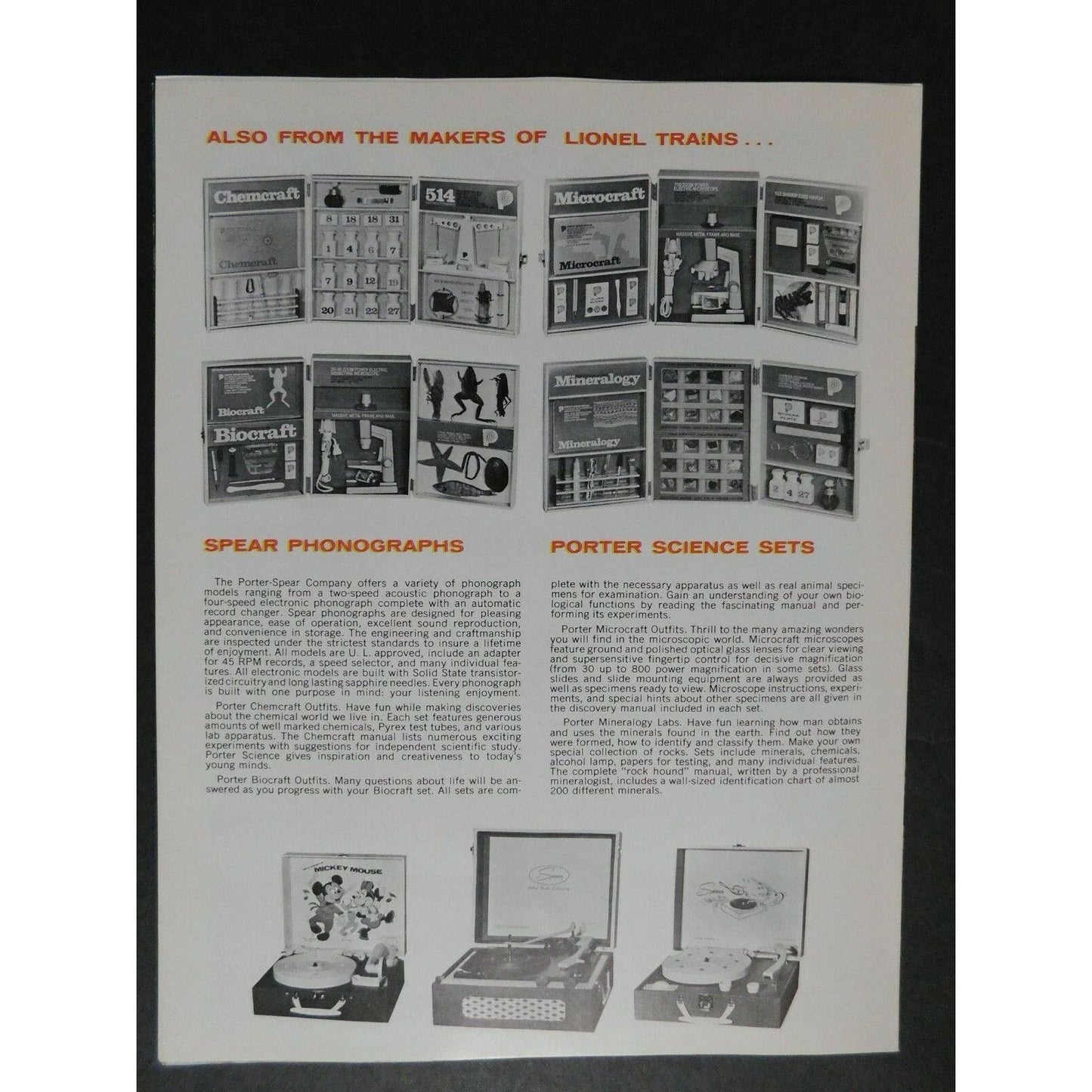 1968 Lionel Trains & Accessories "027" Steam Freight Fold Out Flyer