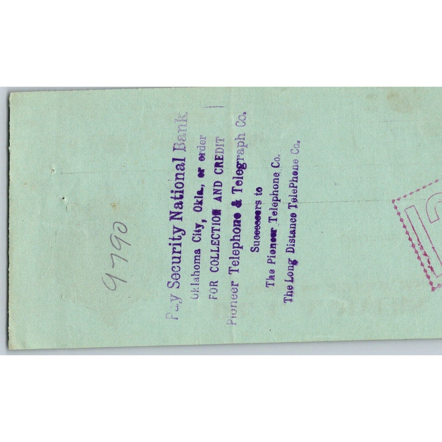 Oklahoma City 1909 First State Bank Check - Dr. T. A. Myers , Dentist