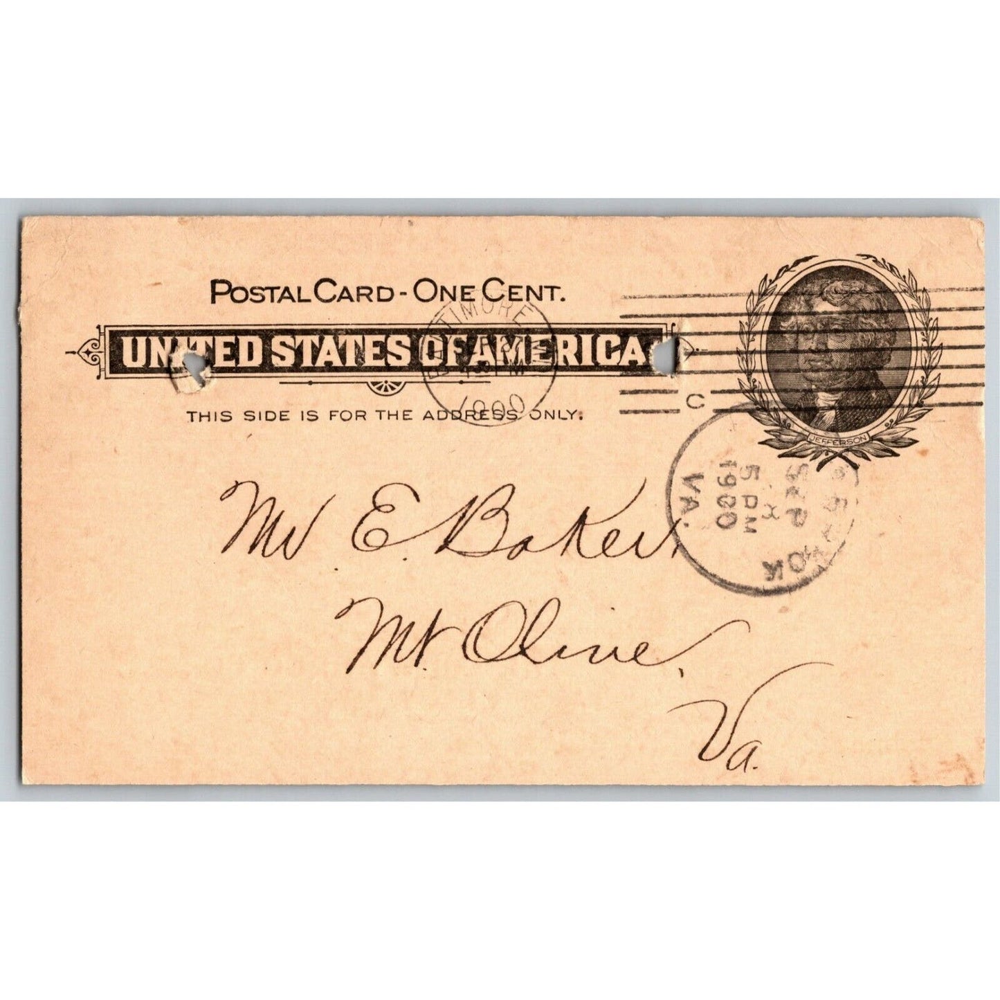 1900 Adv. Payment Conf. Postcard Loewy Drug Co. Cough Syrup Baltimore E. Baker*
