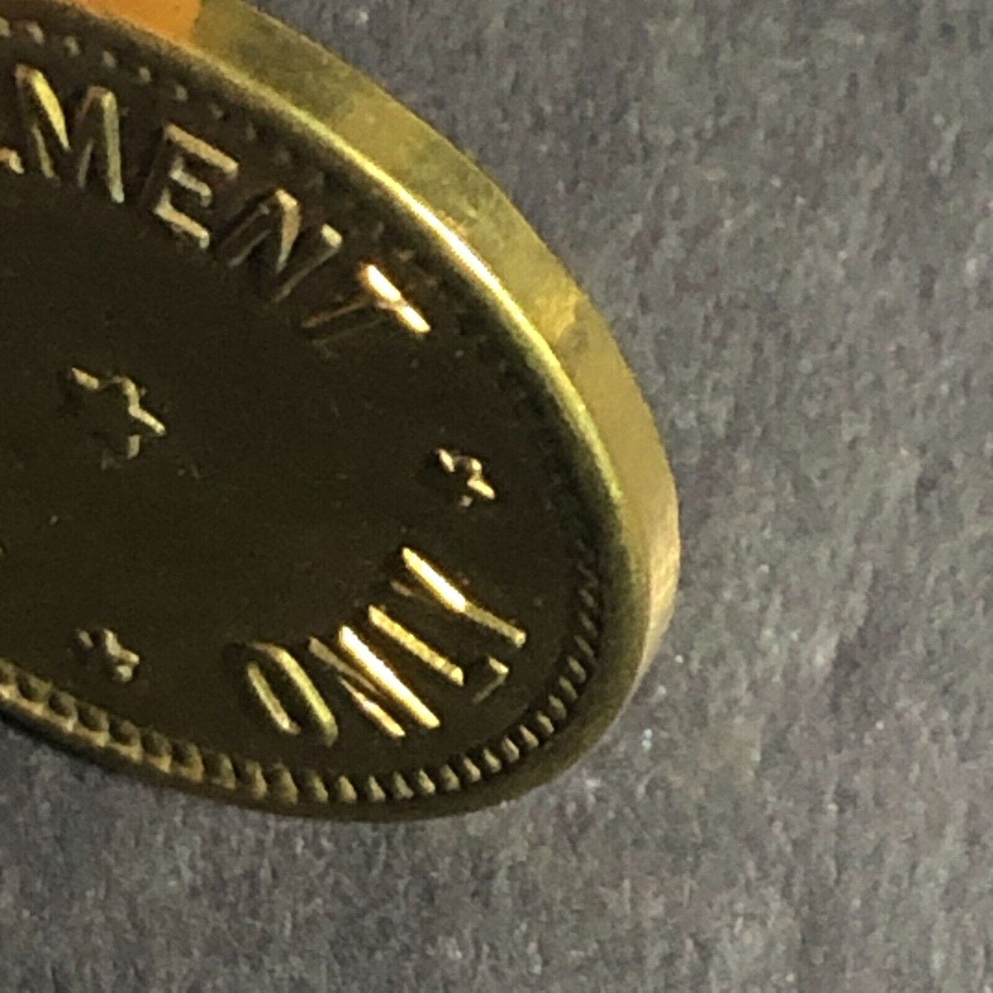 V.P. David -- Silverton, ORE Brass "For Amusement Only" Trade Token 20mm
