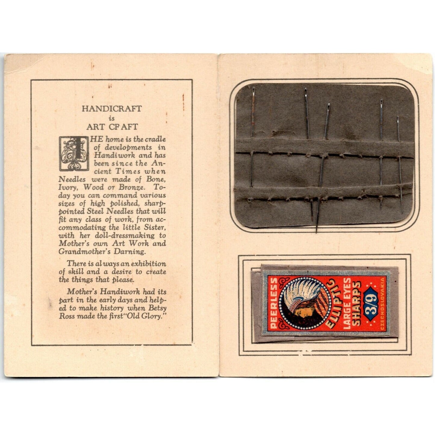 c1920's-30's Vintage Hand Sewing Needles Kit / Book Cooper Furniture Fremont, SC
