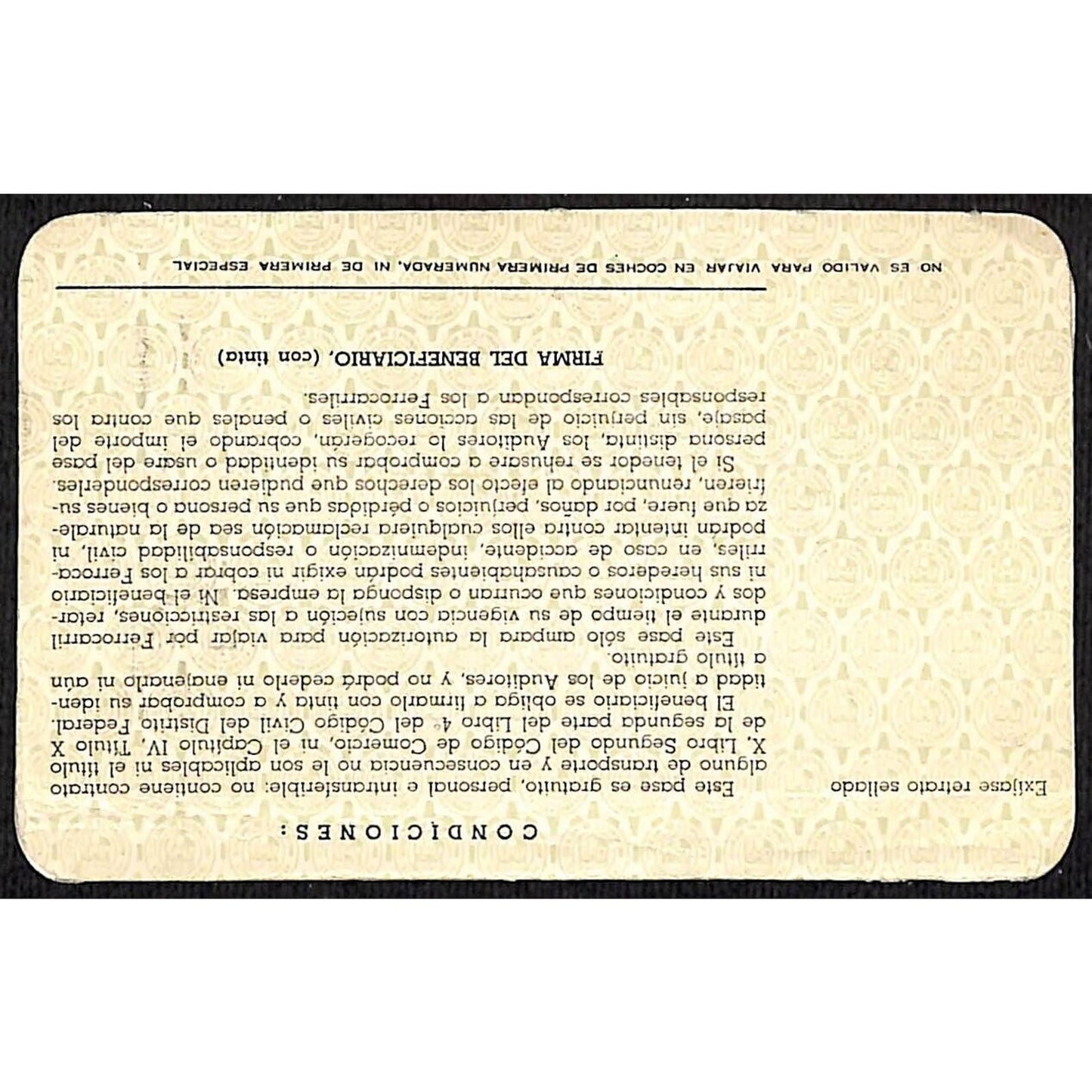 1962 National Railways of Mexico Yearly? Pass - Yardmaster