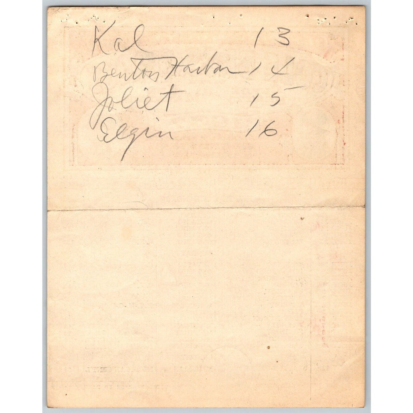 1937 Cole Bros with Clyde Beatty Ken Maynard Circus Route Card Quebec Ontario