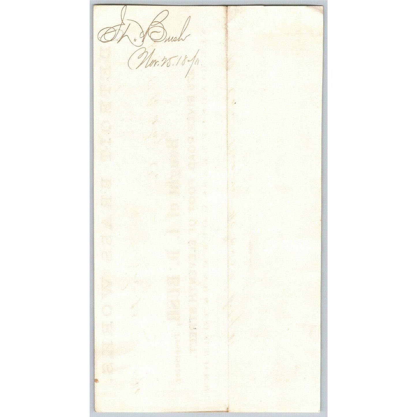 Detroit Brass Works Letterhead I. D. Bush "Brass Work Made To Order" 1870