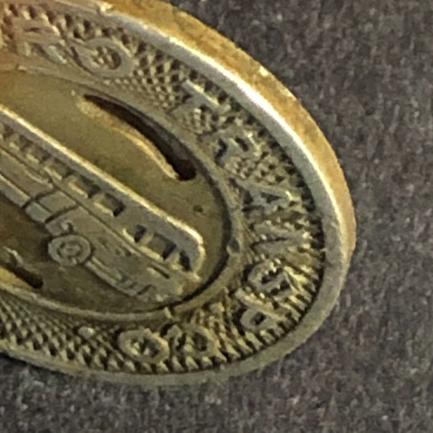 Goldsboro Transp. Co. NC Brass G/F One Fare Transit Bus Token - 16mm Very Scarce