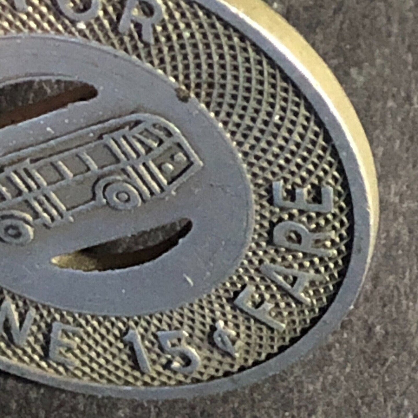 McDonald Bus Lines (Girard OH)WM G/F One 15¢ Fare Transit Bus Token c1947 23mm