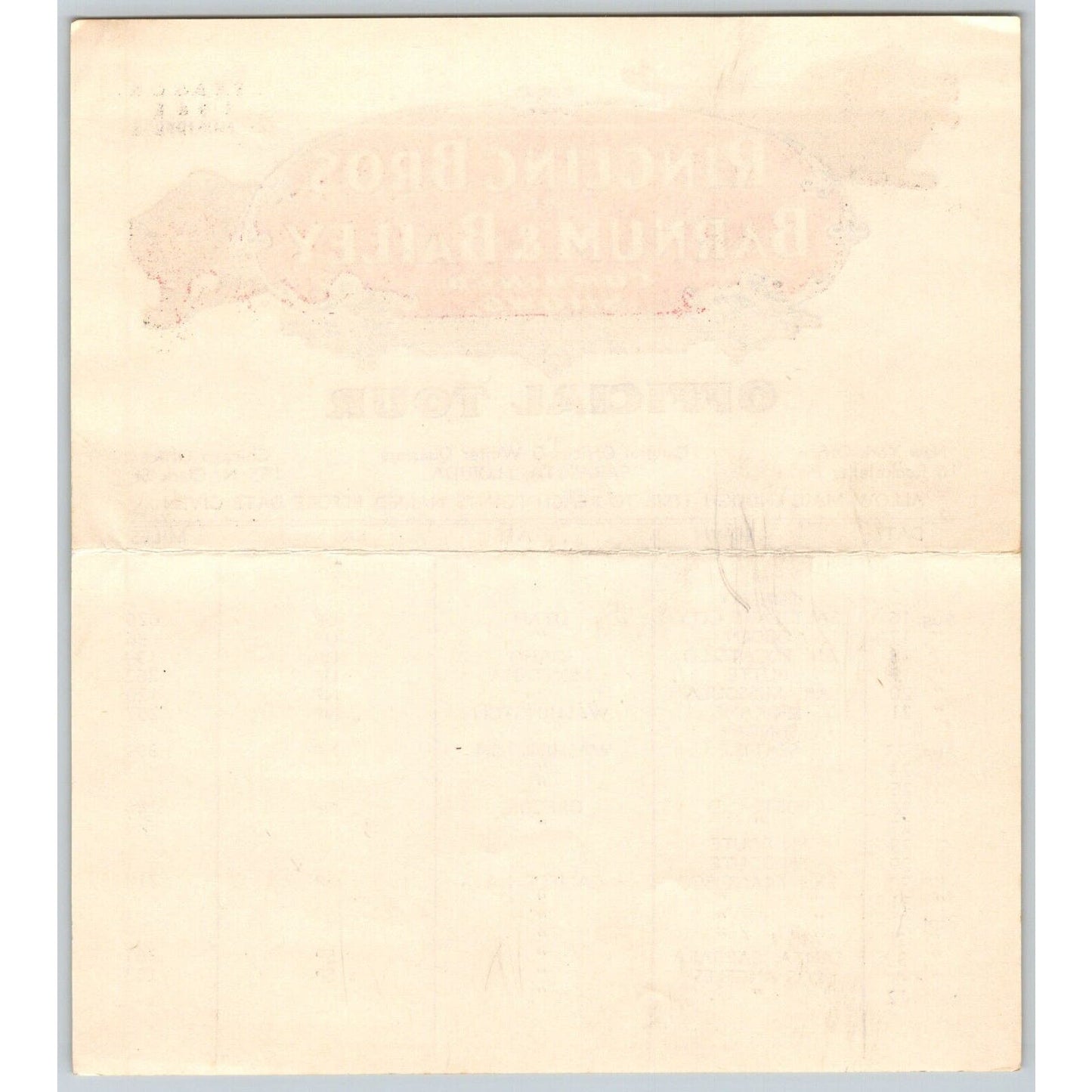 1948 Ringling Bros Barnum Bailey Circus Route Card Salt Lake City Butte Seattle