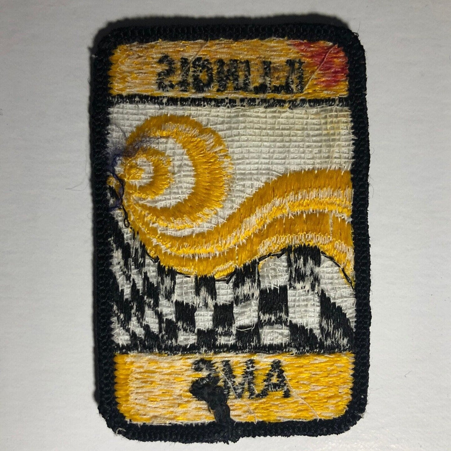 Illinois AMS Racing Vintage Embroidered Patch c1970's VGC w/ Checkered Flag Art
