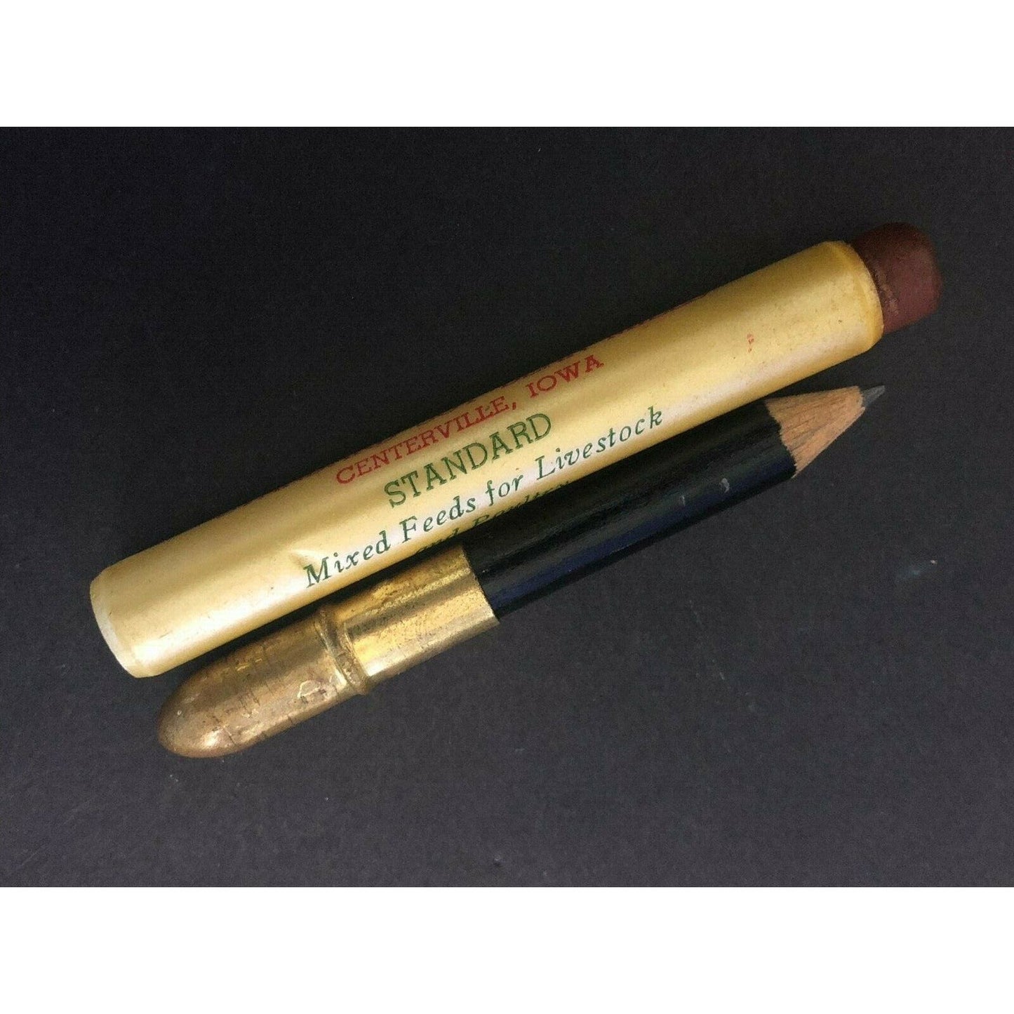 c1930's40's Standard Soy Bean Mills Centerville, Iowa Advertising Bullet Pencil