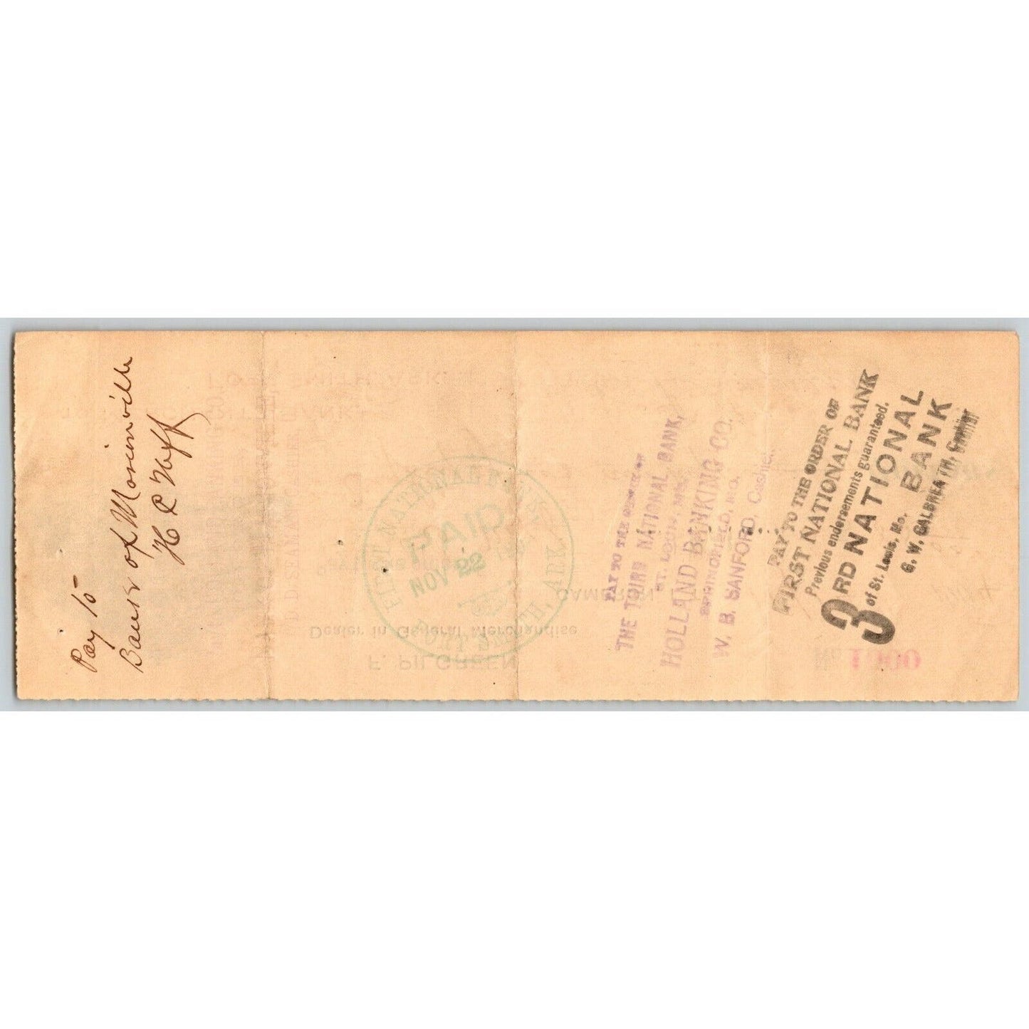 Cameron, OK Indian Territory 1904 F. Pilgreen Gen. Merch. Bank Check - Scarce