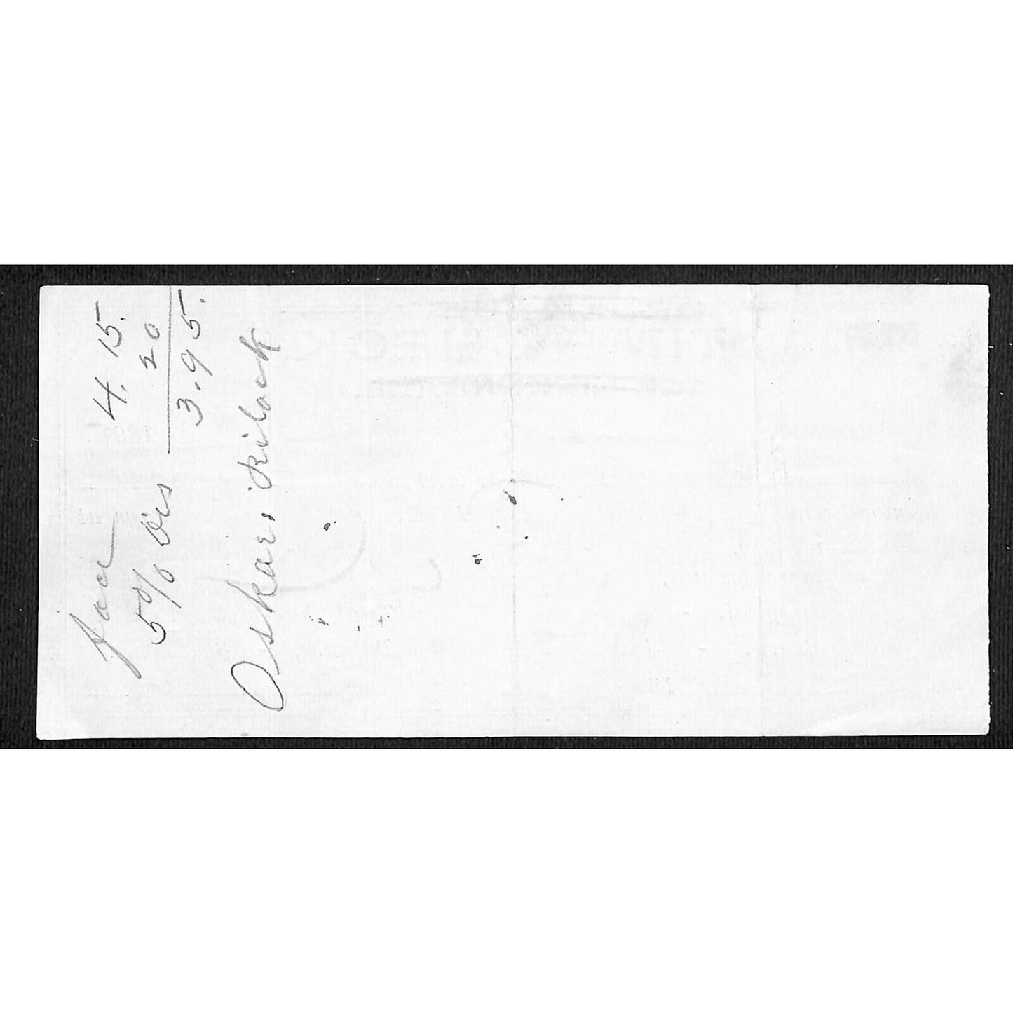 Bank of Helena Pay less 1895 Company Store, Hospital & Board Time Check Receipt