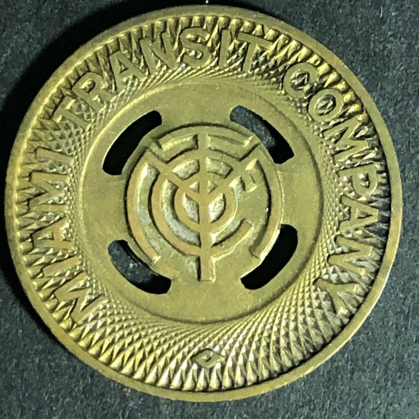 Vintage "Miami Transit Co." "MTC" Token 23mm c1938