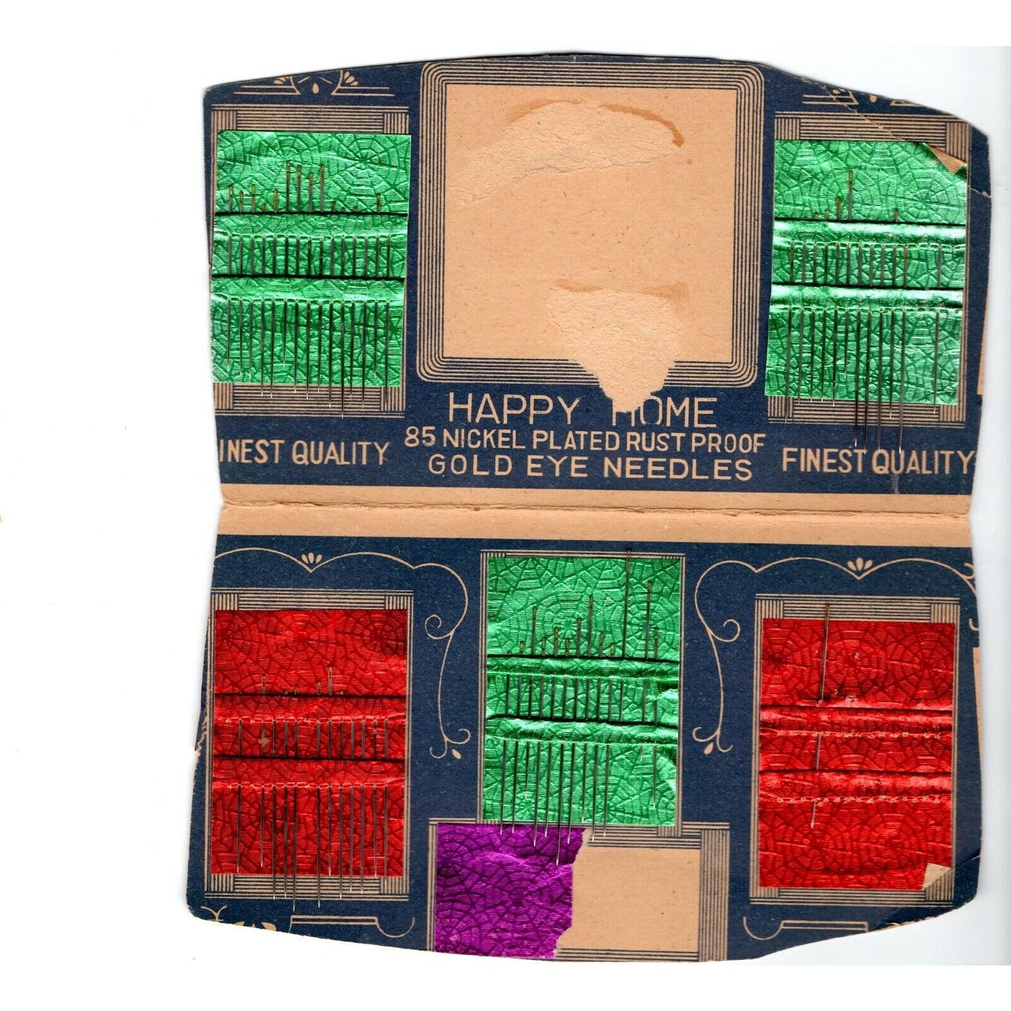 c1930's-40's Vintage Advertising Sewing Needle Book - "Happy Home"