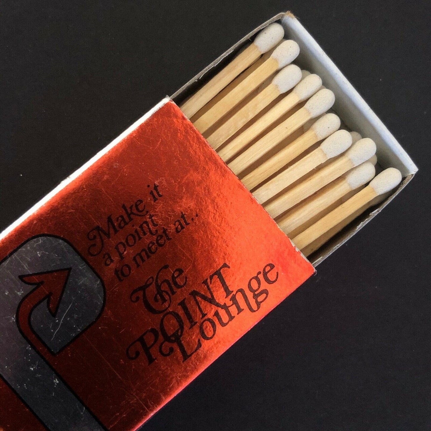 c1970's-80's Wooden Matchbox Matchbook "The Point Lounge"