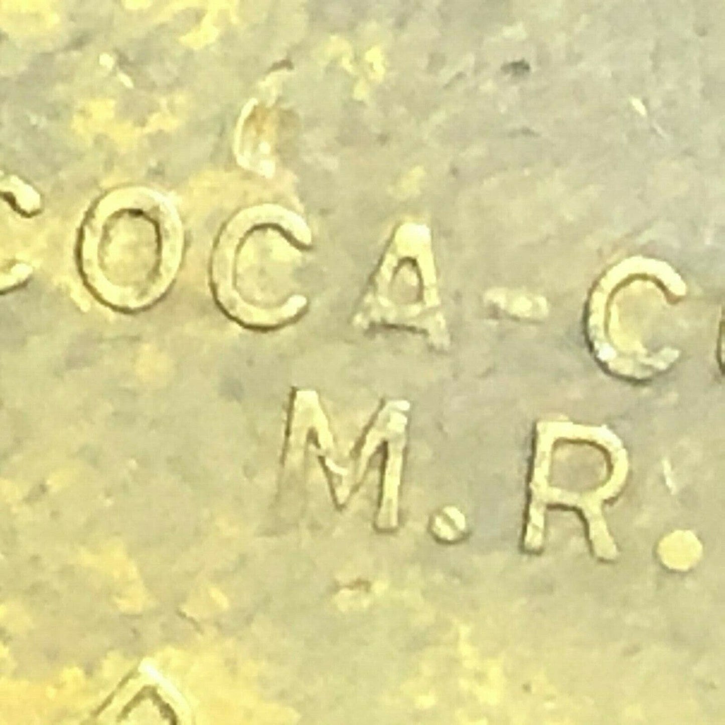 21mm Coca Cola M.R. Ficha Para Unicamente Vendadores Automaticas Brass Token