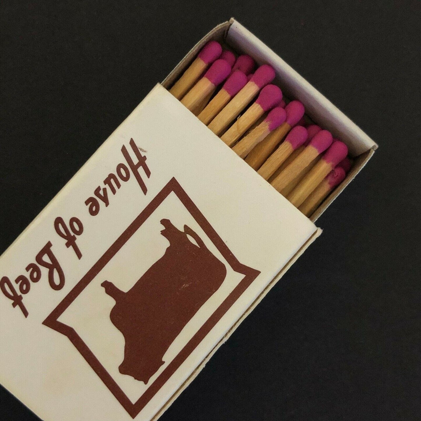 c1980's Wooden Matchboxes Matchbooks House of Beef" Restaurant Orlando, FL