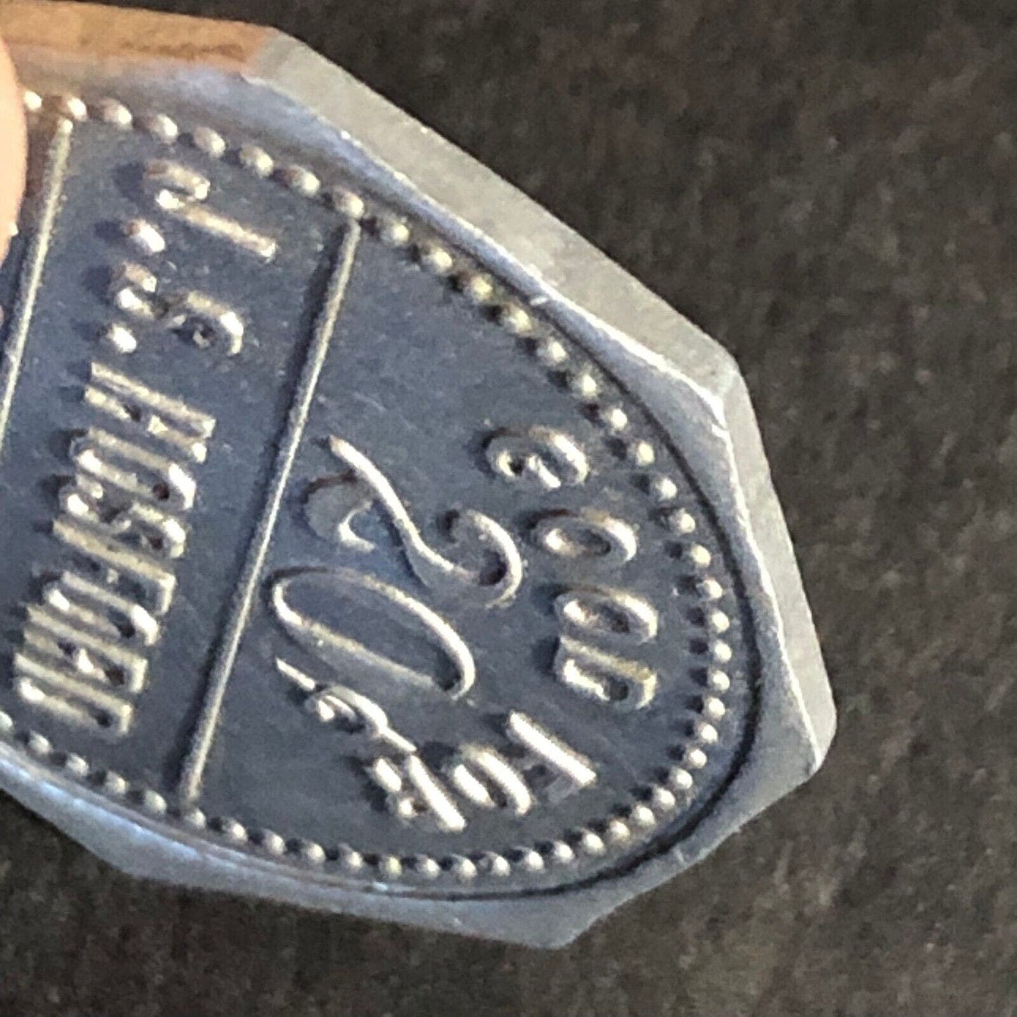 J.S. Hosford (Montrose, PA) G/F 20c Octagon Alum. Token 25mm