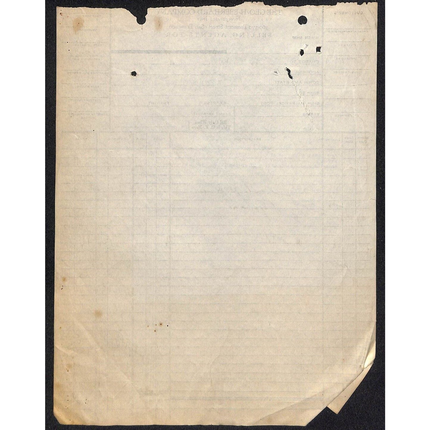 Geo H, Eberhard Butte Montana 1926 Billhead Letterhead Wilson Drug