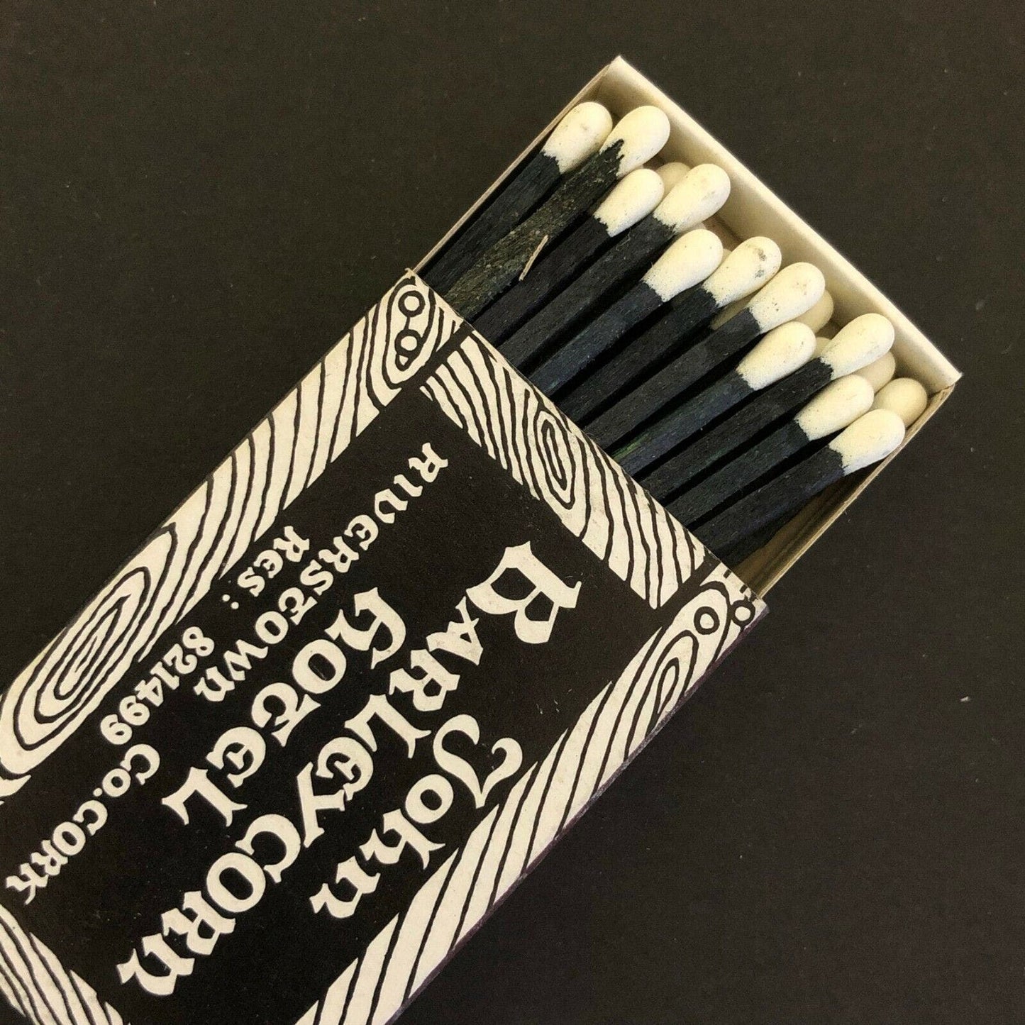 c1960's-70's Wooden Matchbox Matchbook "John Barleycorn Pub" 45th St. NYC