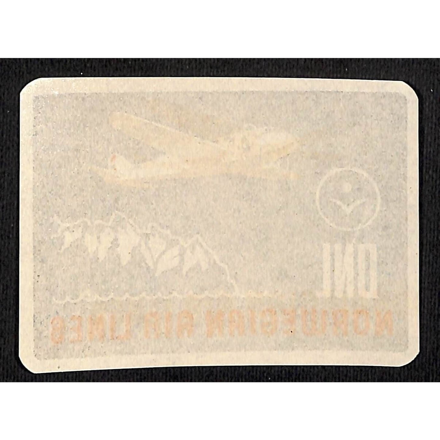 DNL Norwegian Airlines Luggage Label w/ Mountains / Ocean Water