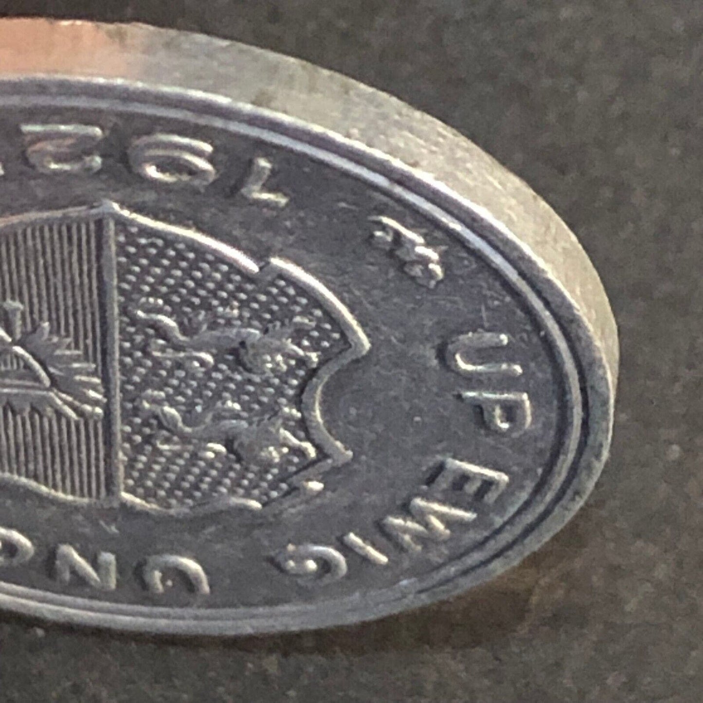 Gold-Girobank Schleswig-Holstein Aluminum "5" Token 1923 23mm Scarce