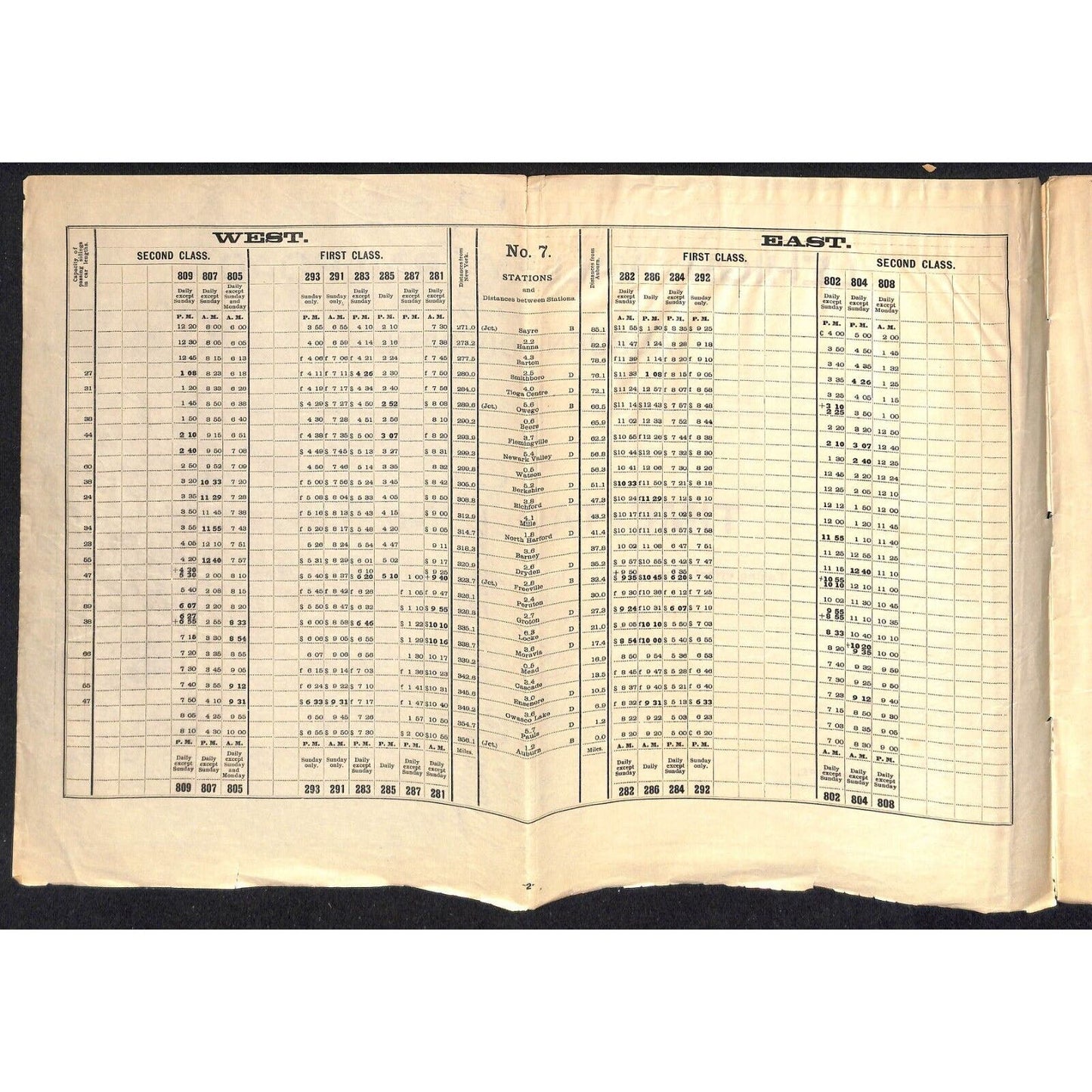 1911 Lehigh Valley Railroad Auburn Div. GOV'T / Employe Time Table 8pp Scarce