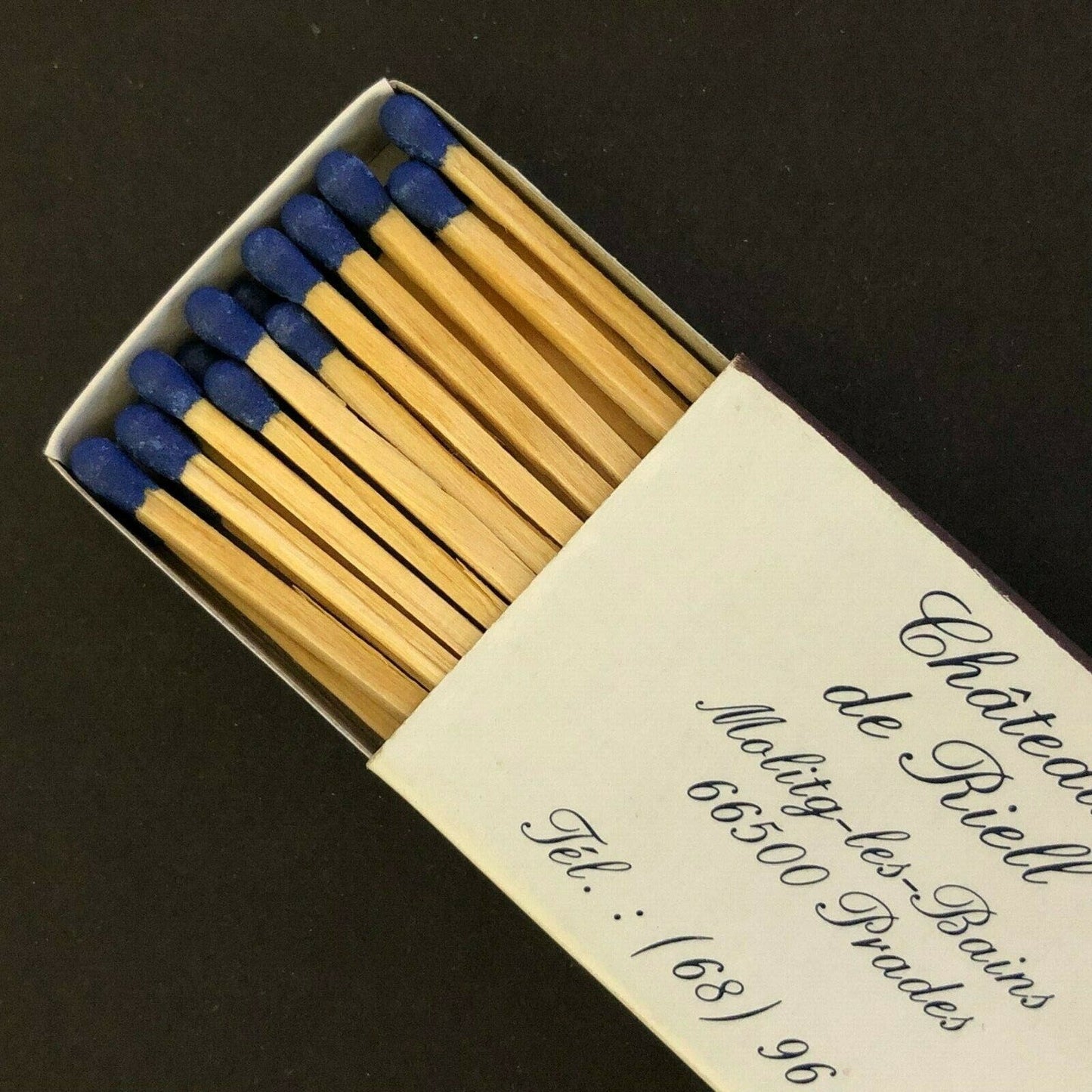 c1970's-80's Wooden Matchbox Matchbook "Chateau de Riell"