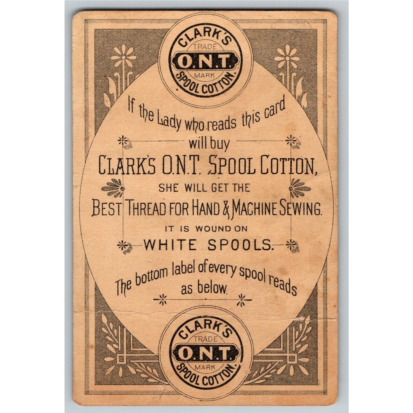 Drummer Boy Clark's ONT Spool Cotton Victorian Trade Card