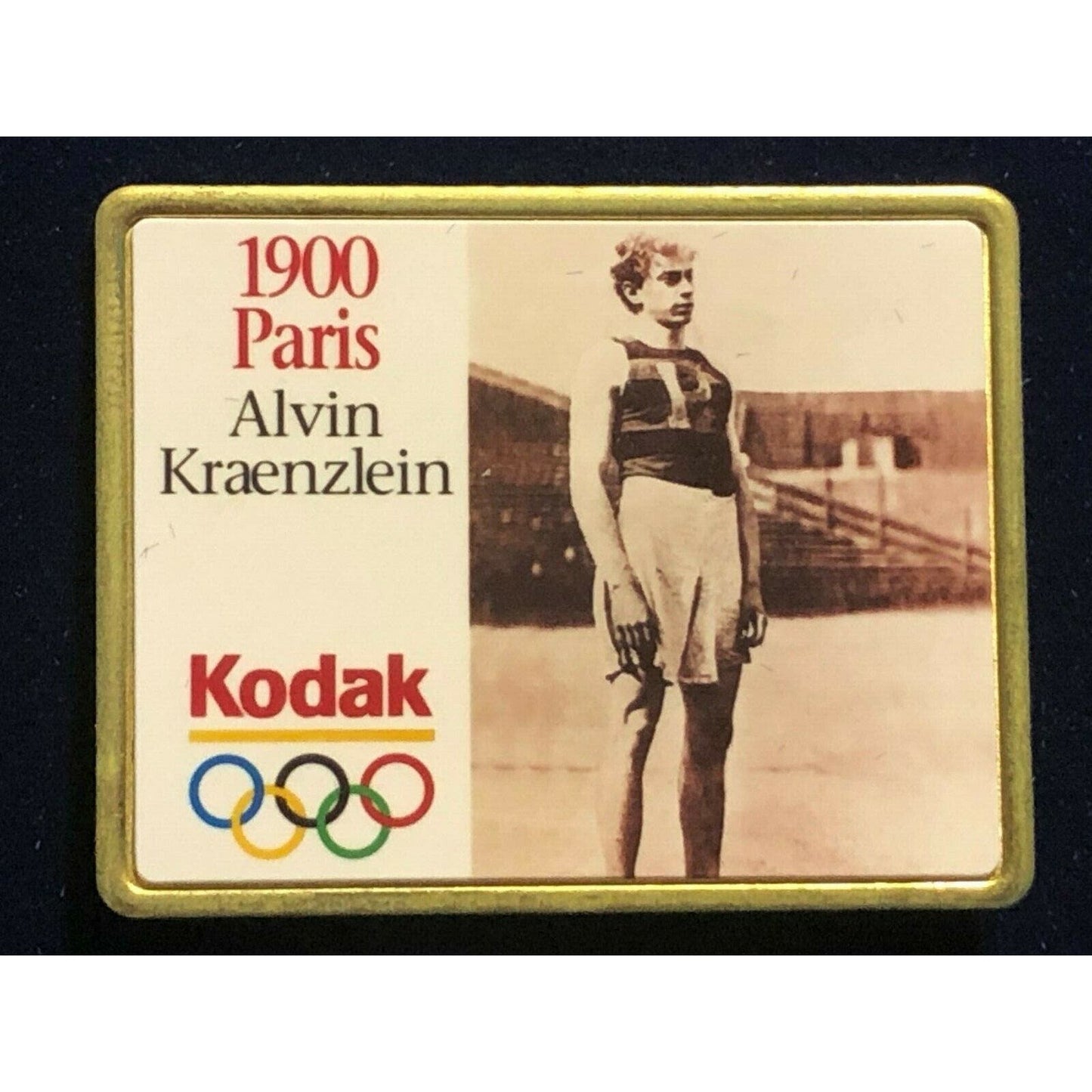 Vintage 1995 Kodak Lapel Hat Pin - 1900 Alvin Kraenzlein Paris Olympics