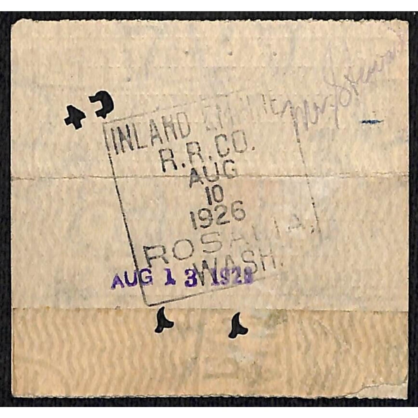 Inland Empire Railroad Ticket St. Paul Rochester, MN 1926 #1306 Scarce