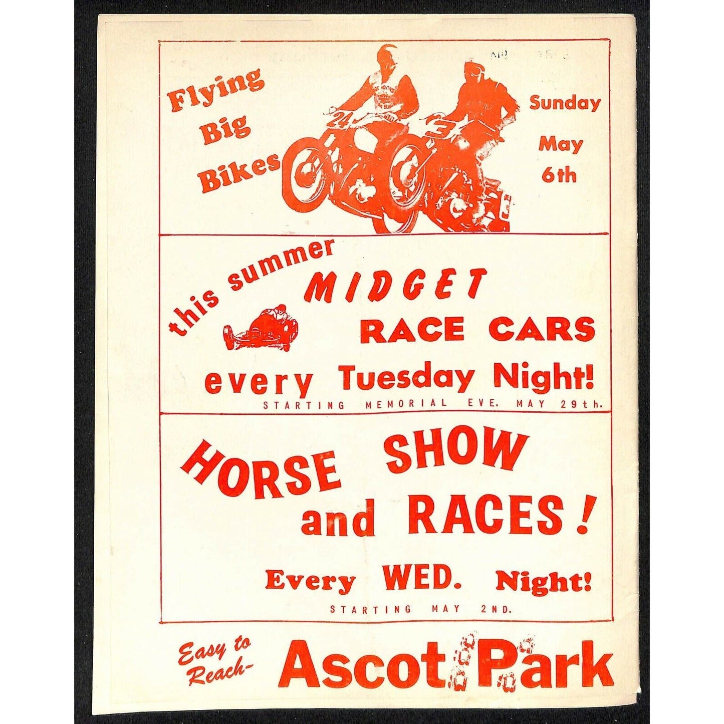 Scarce April 21 1962 CRA Championship Auto Racing Program Ascot Park 14pp.