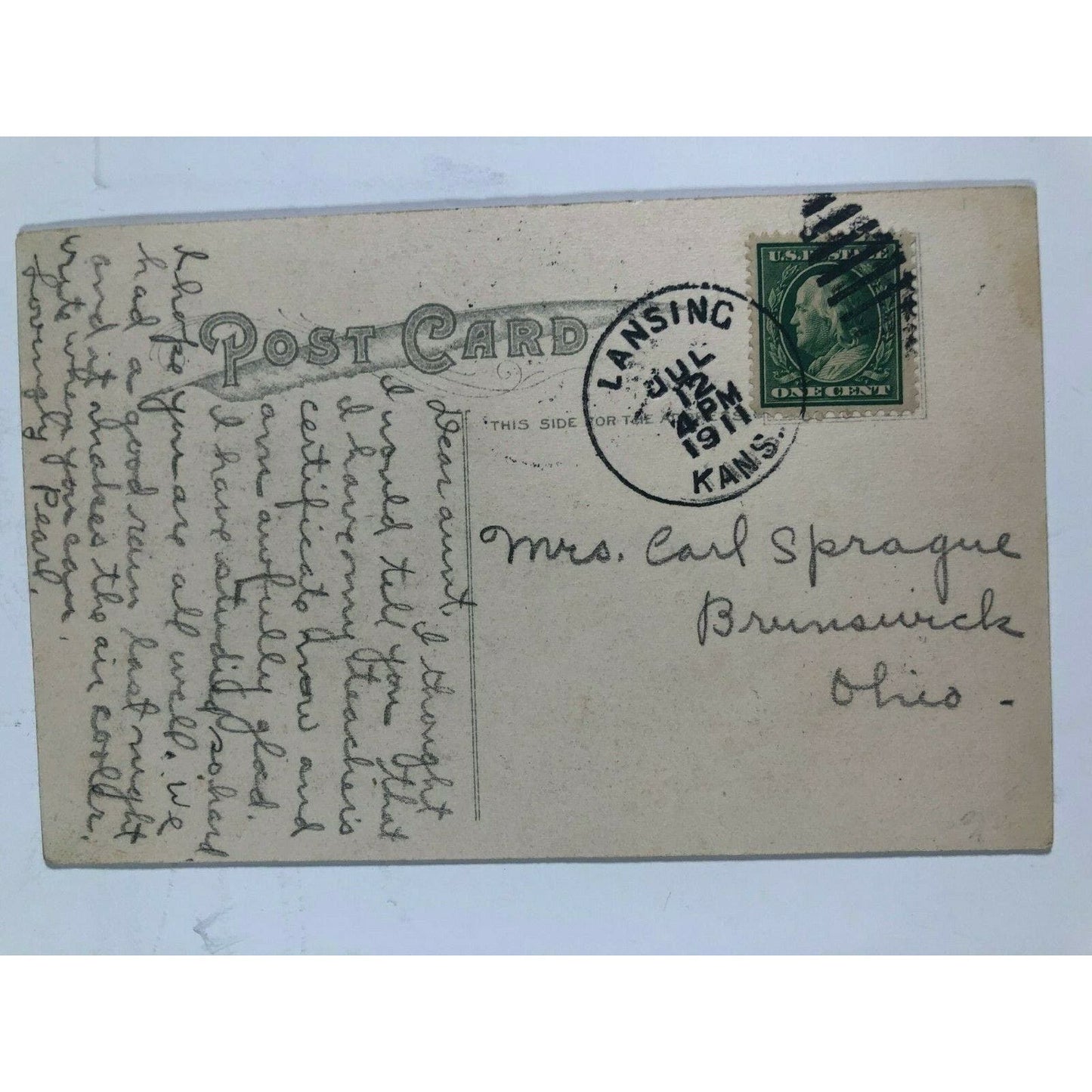 1911 With All Good Wishes - Wishbone Postcard