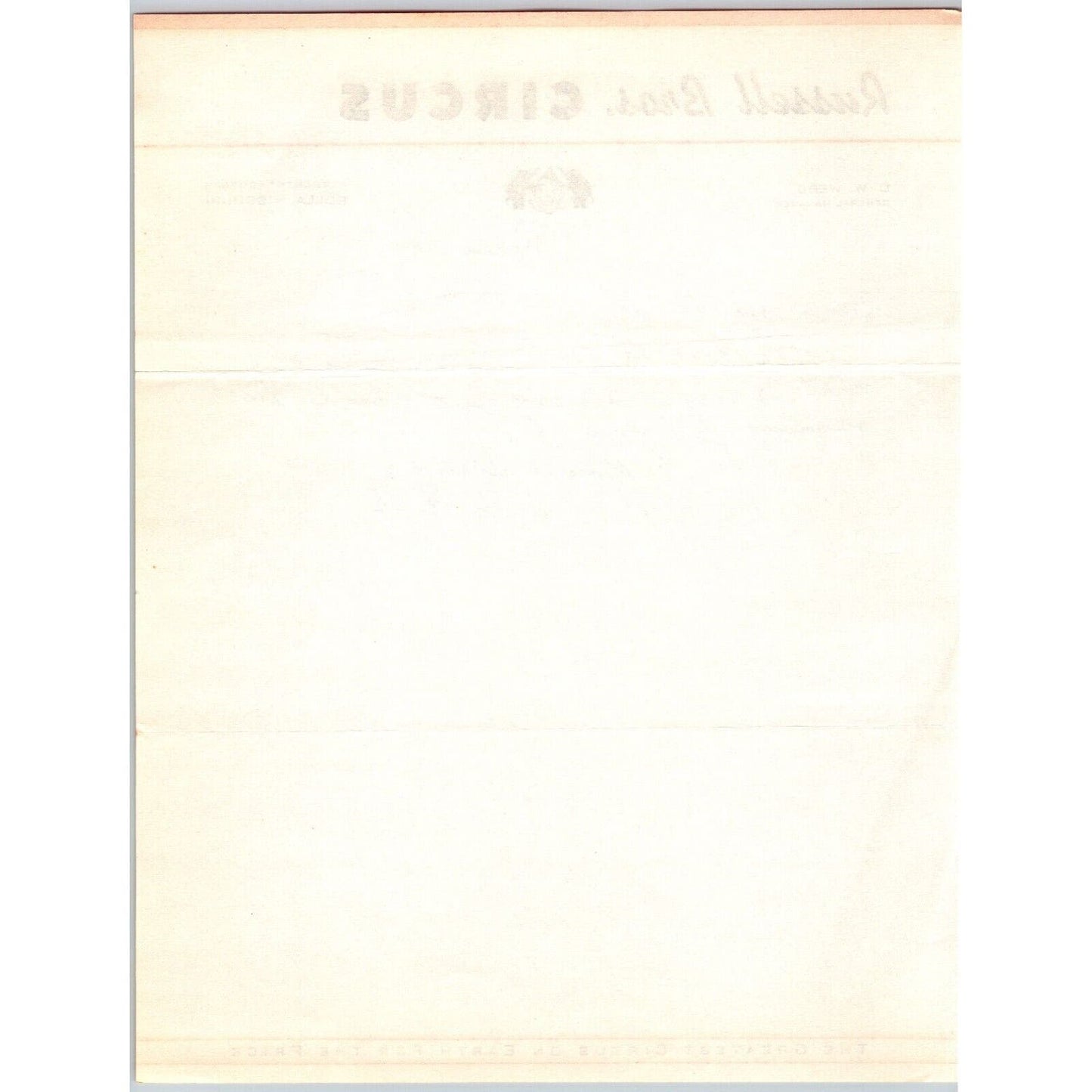 Russell Bros. Circus Letterhead 1941 Rolla Missouri Signed C.W. Webb