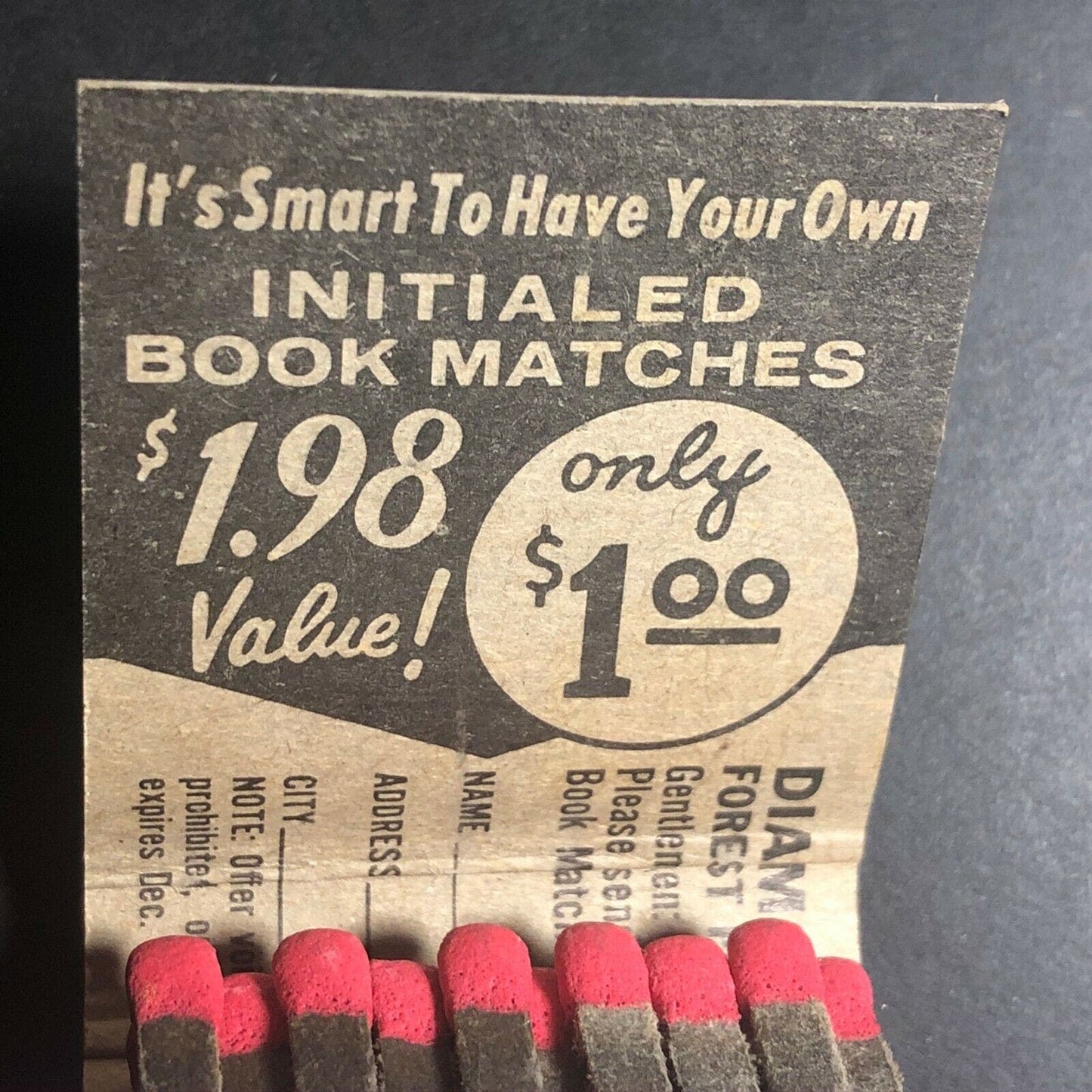 1950's-60's Full Matchbook - "Thank You - Rowe Services" w/ Bookmatch Offer