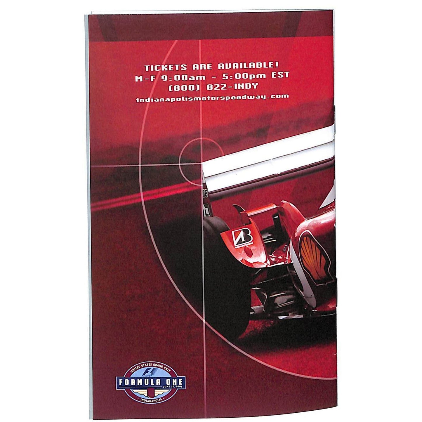 2004 "Experience Formula One at Indianapolis" Info Map Booklet 16pp VGC