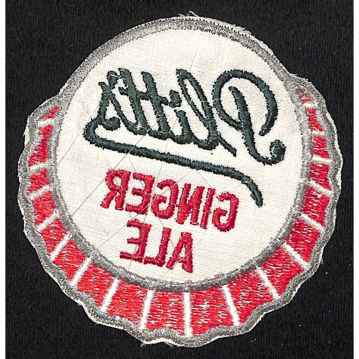 Plitts Ginger Ale Bottle Cap Embroidered Soda Patch c1960's-1970's VGC - Scarce