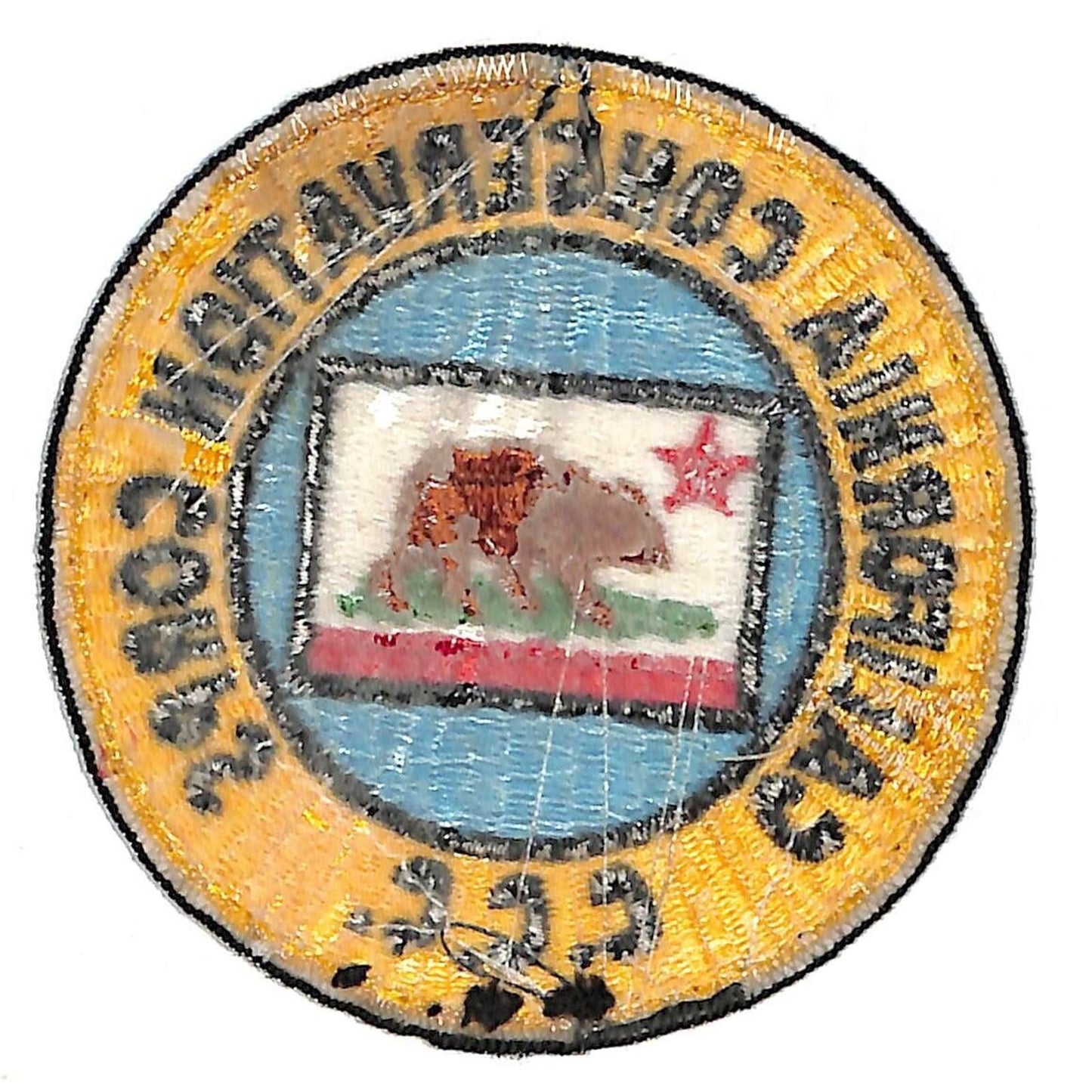 California Conservation Corps C.C.C. Embroidered Patch 3 1/4" VGC