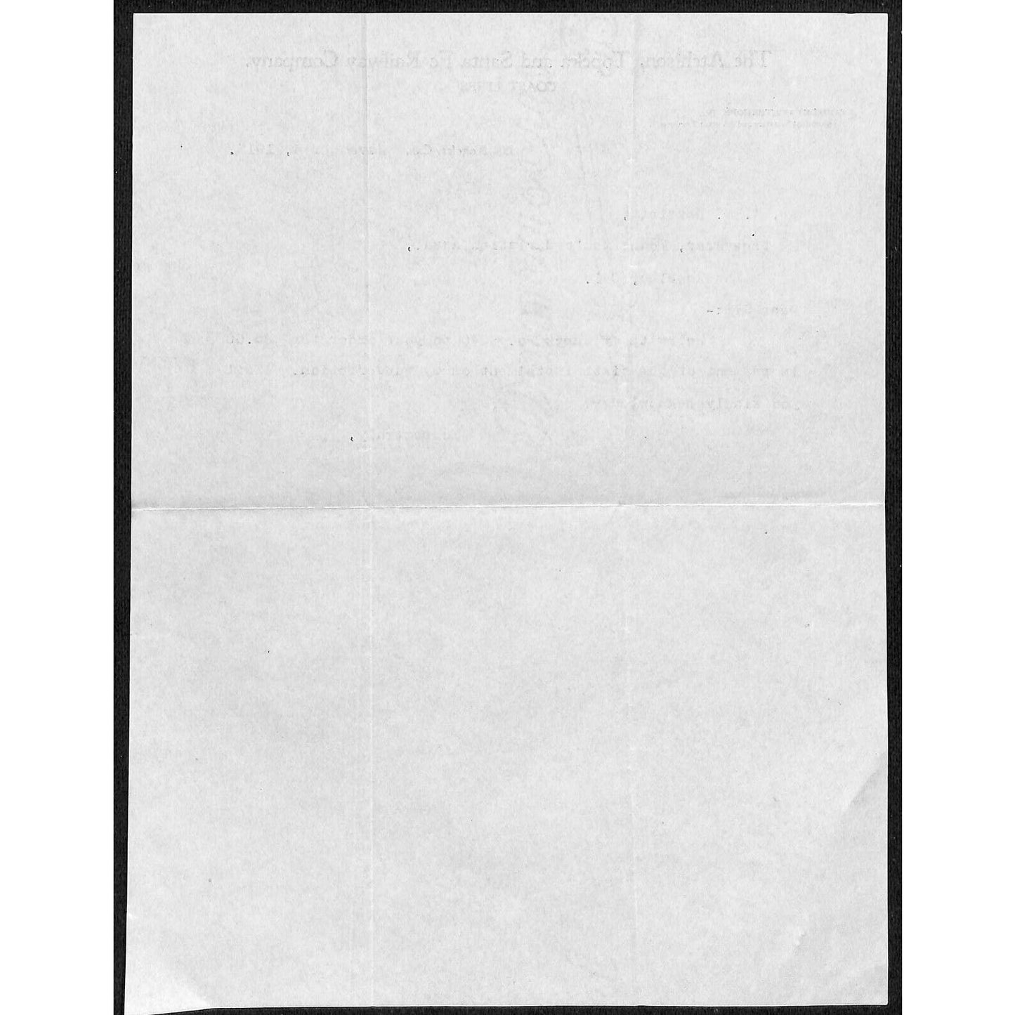 Atchison, Topeka and Santa Fe Railway Co. Los Angeles YMCA 1912 Letterhead