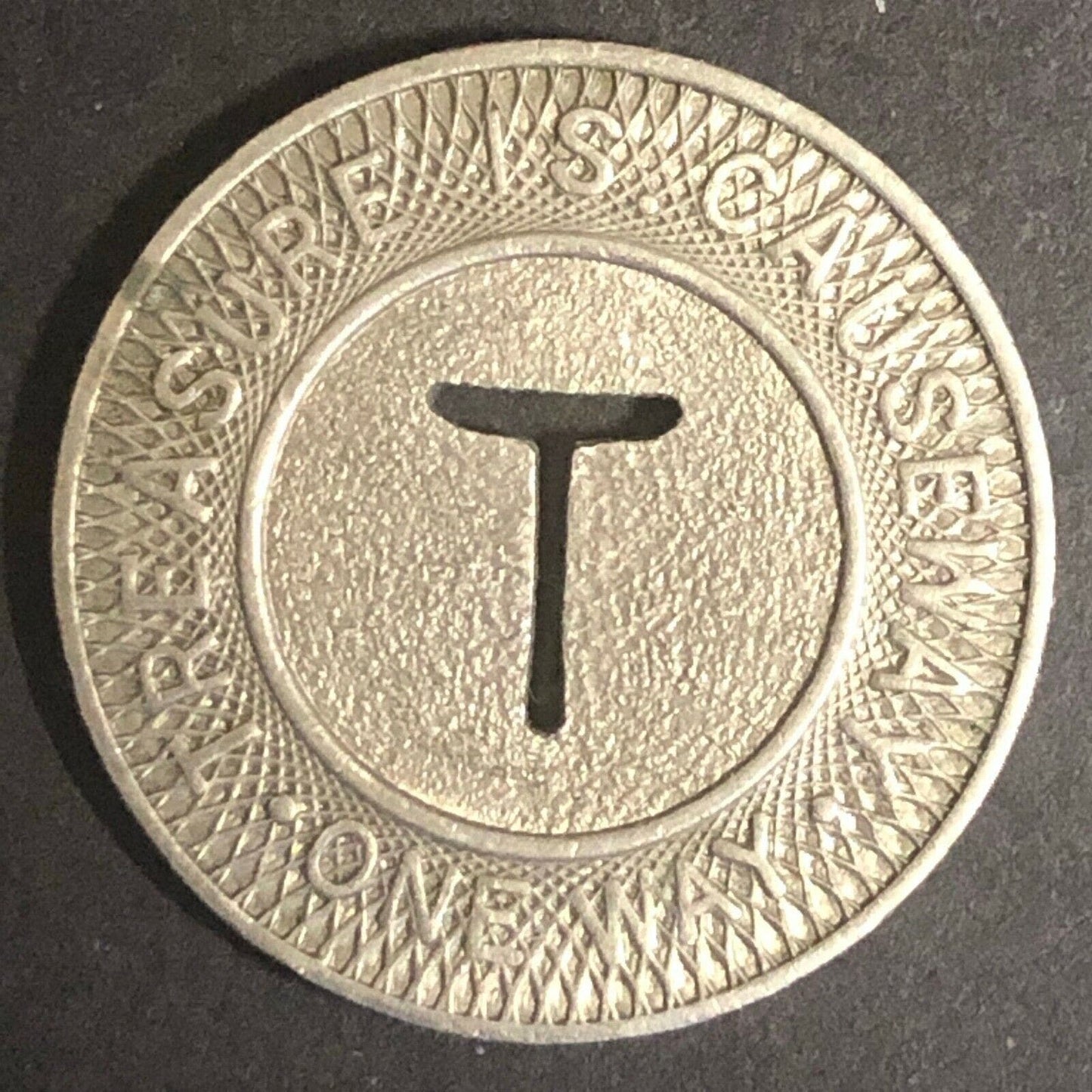 c1940's 22mm Treasure Island Florida Causeway Toll "One Way" Token