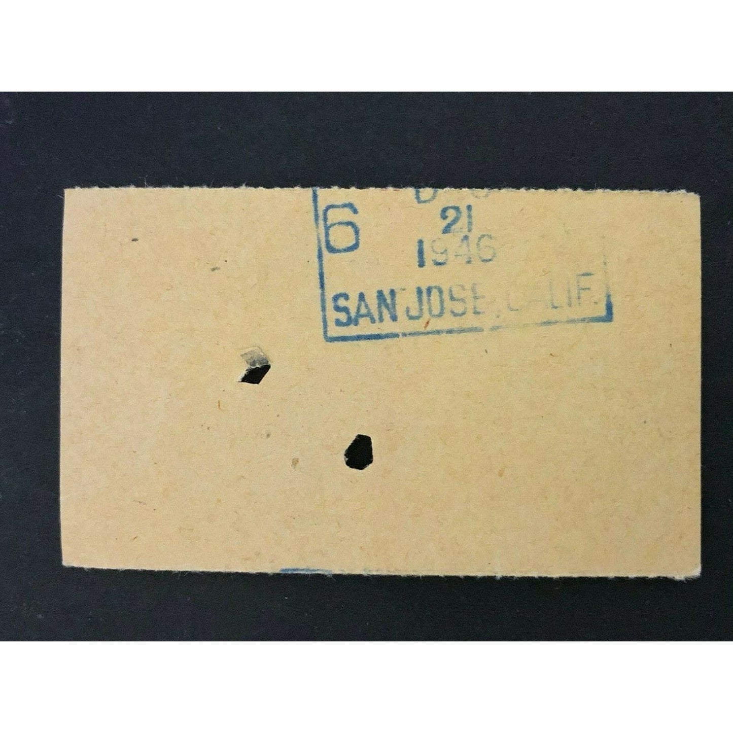 Pacific Greyhound Bus Lines I.D. Check / Ticket "San Jose" 28880 c1945-1955