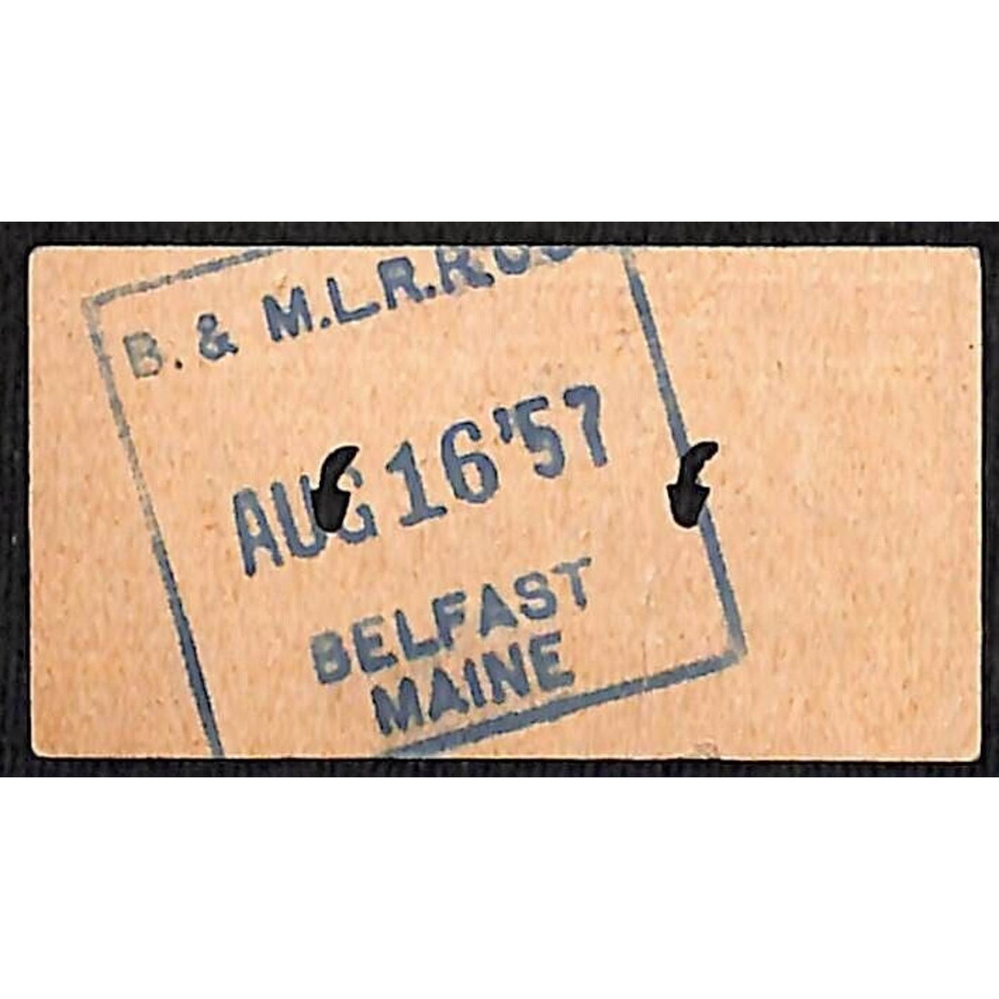1957 Belfast and Moosehead Lake Railroad Ticket Brooks, ME #4857