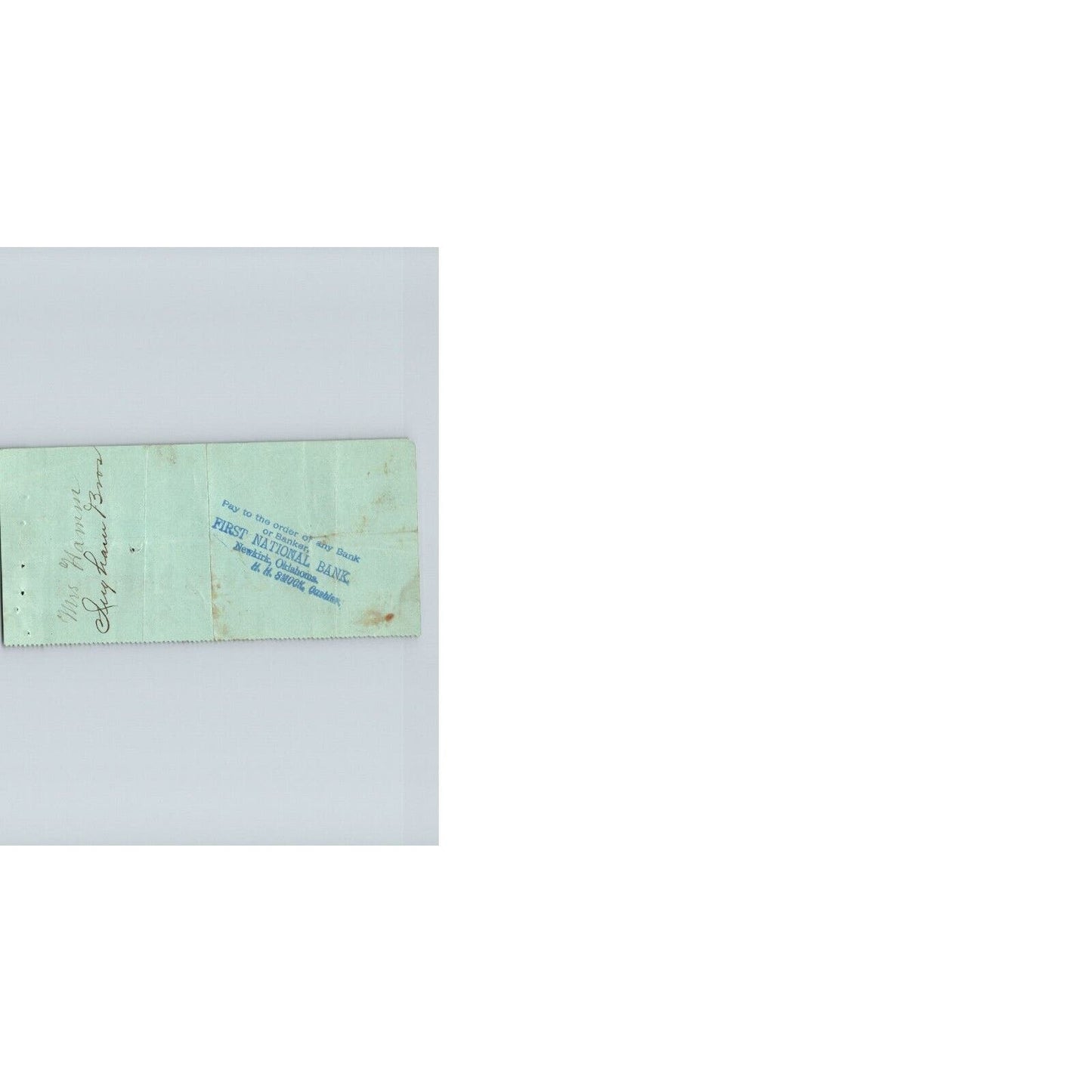 Kildare, Oklahoma Territorial 1904 "Kildare State Bank" Check - Scarce